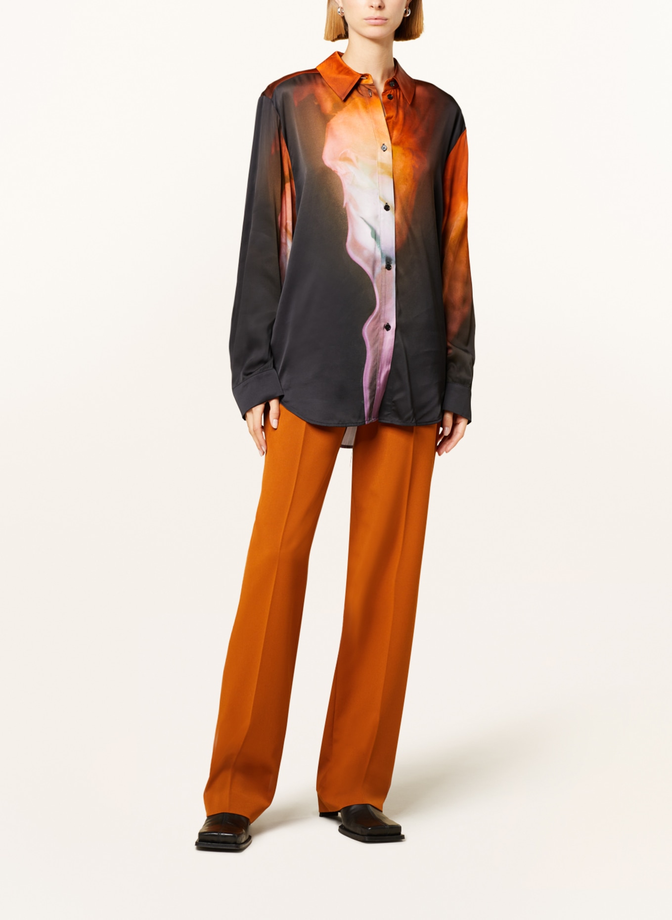 STINE GOYA Shirt blouse SOPHIA, Color: BLACK/ DARK ORANGE/ PURPLE (Image 2)