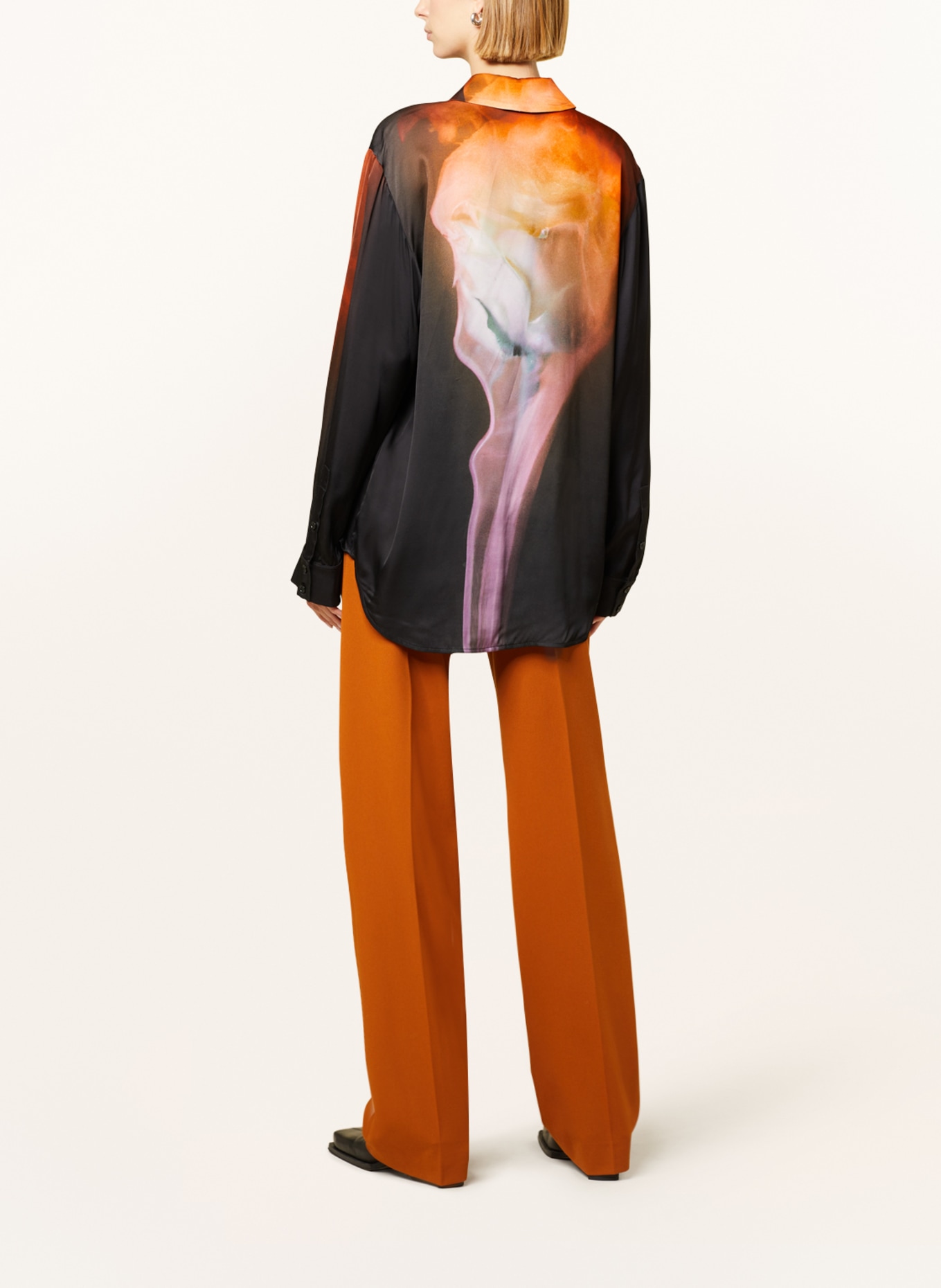 STINE GOYA Shirt blouse SOPHIA, Color: BLACK/ DARK ORANGE/ PURPLE (Image 3)