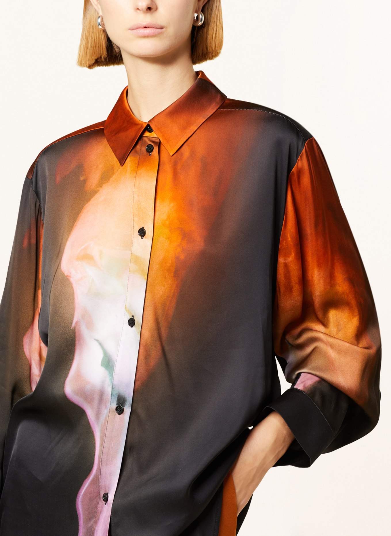 STINE GOYA Shirt blouse SOPHIA, Color: BLACK/ DARK ORANGE/ PURPLE (Image 4)
