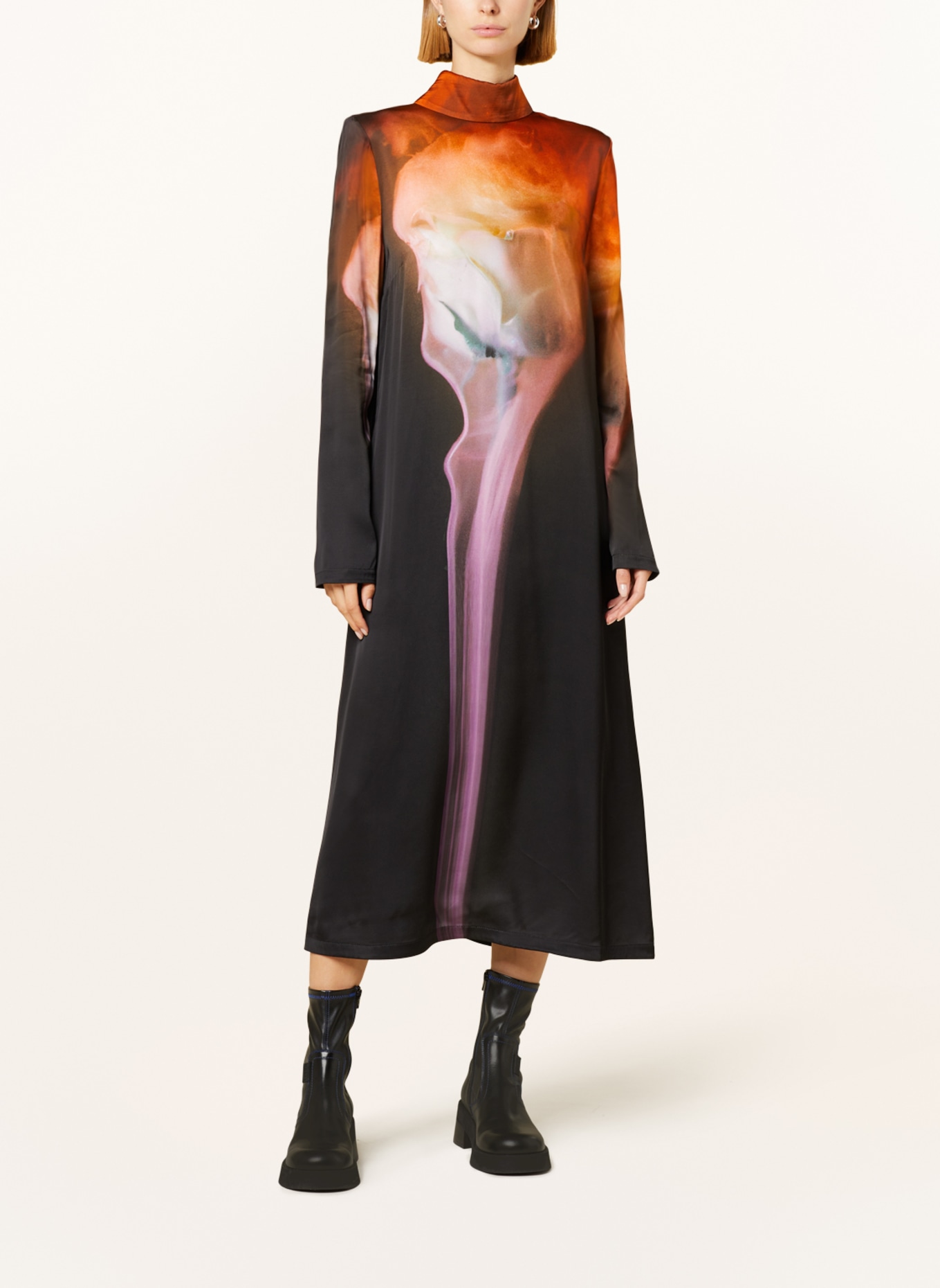 STINE GOYA Kleid MILLE, Farbe: SCHWARZ/ DUNKELORANGE (Bild 2)