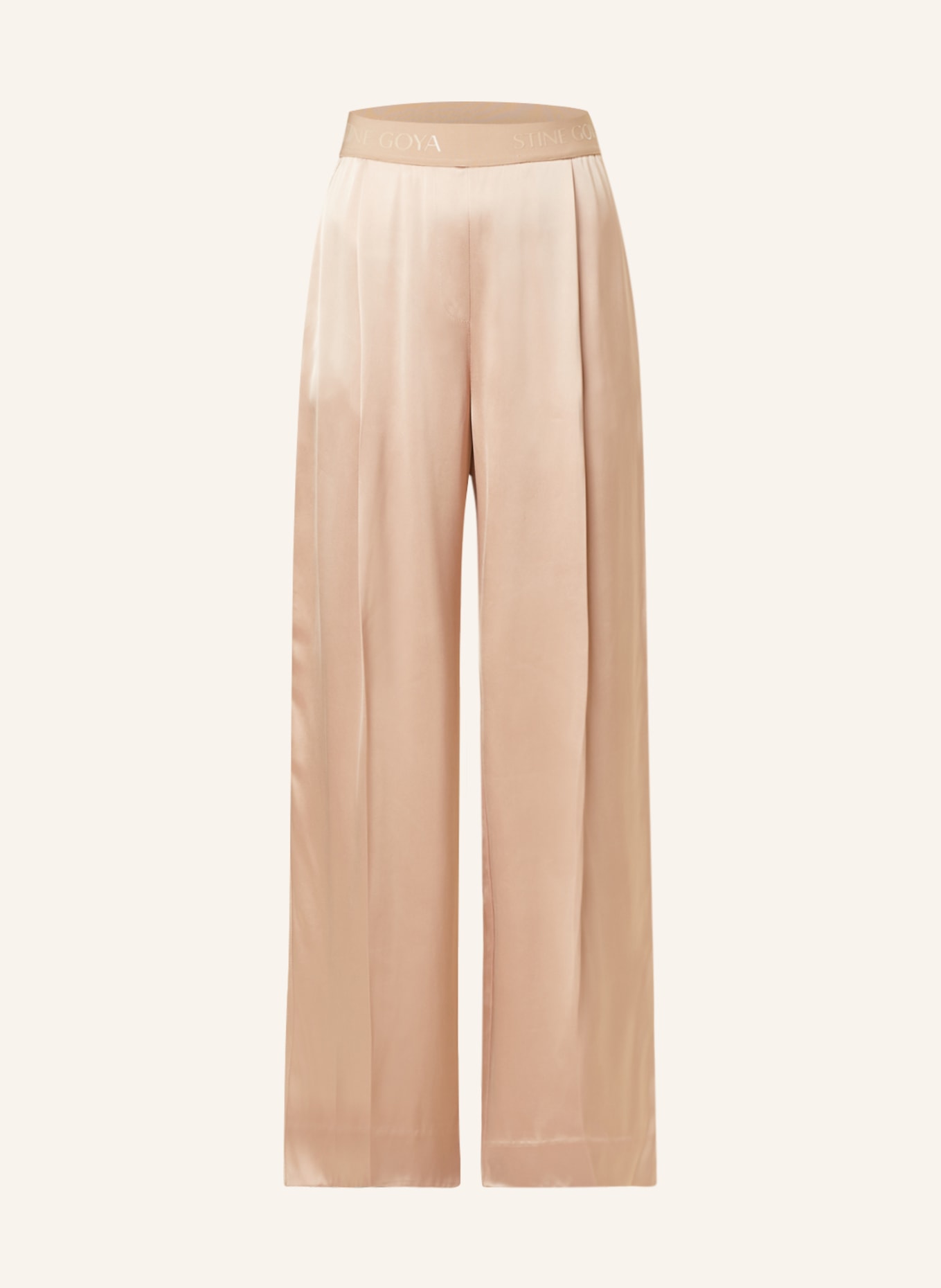 STINE GOYA Wide leg trousers CHIARA made of satin, Color: NUDE (Image 1)