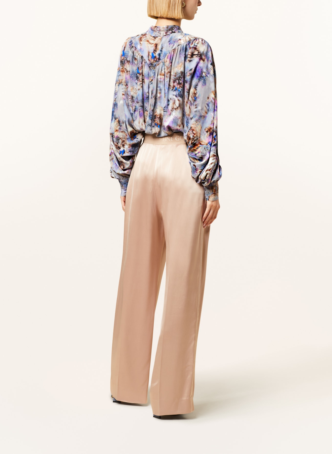 STINE GOYA Wide leg trousers CHIARA made of satin, Color: NUDE (Image 3)