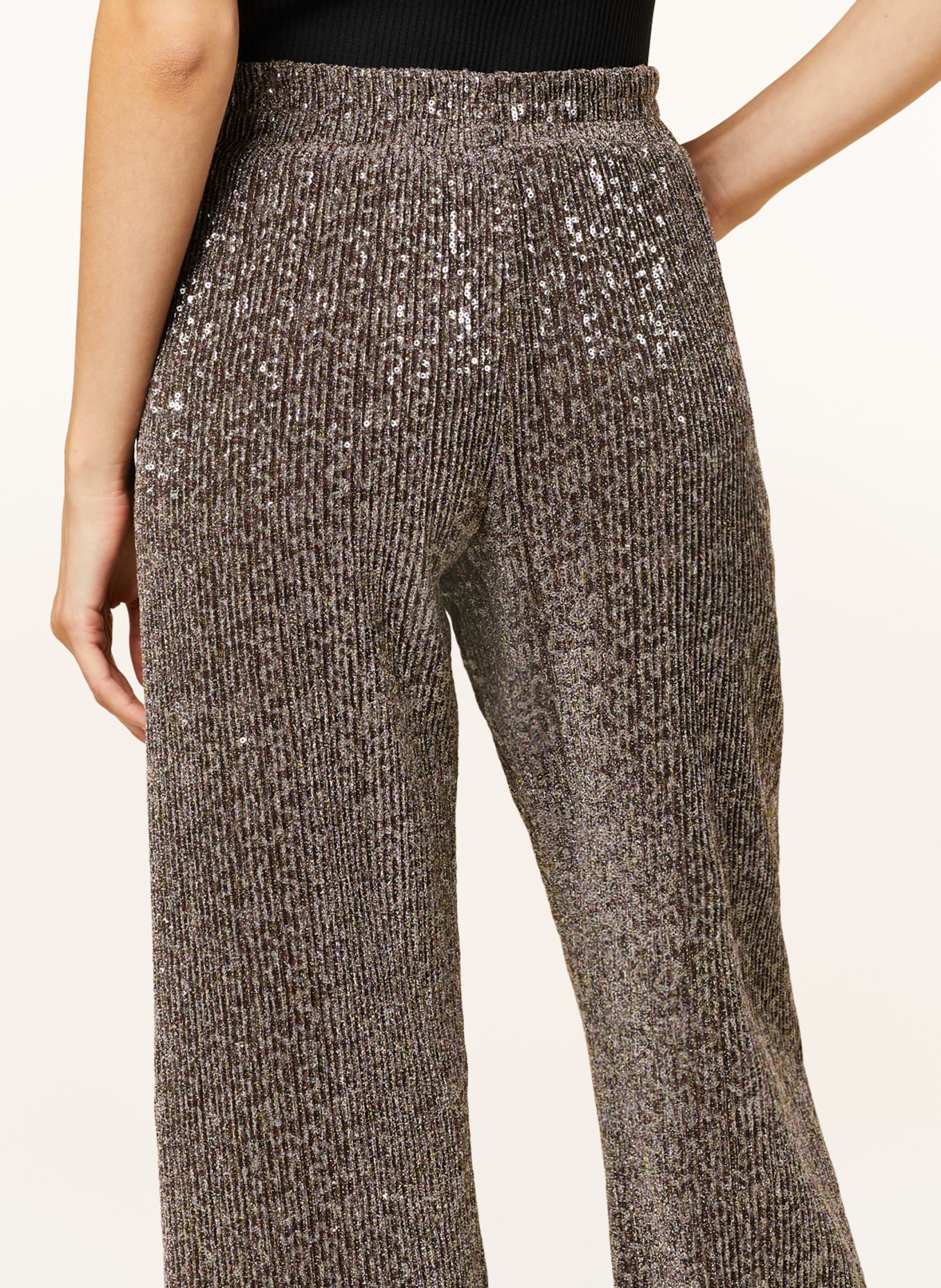 STINE GOYA Wide leg trousers MARKUS with sequins, Color: PURPLE/ GREEN (Image 5)