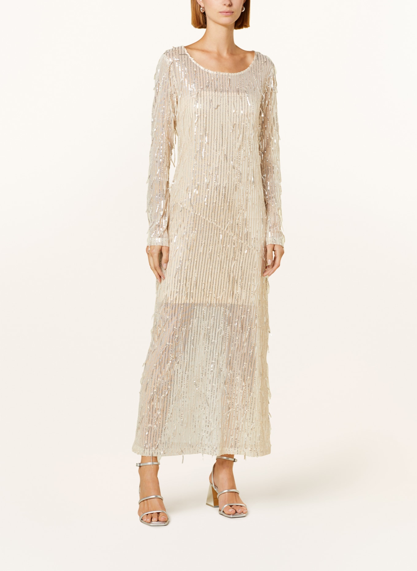 Herskind Dress CHRISTY with sequins, Color: NUDE/ SILVER (Image 2)