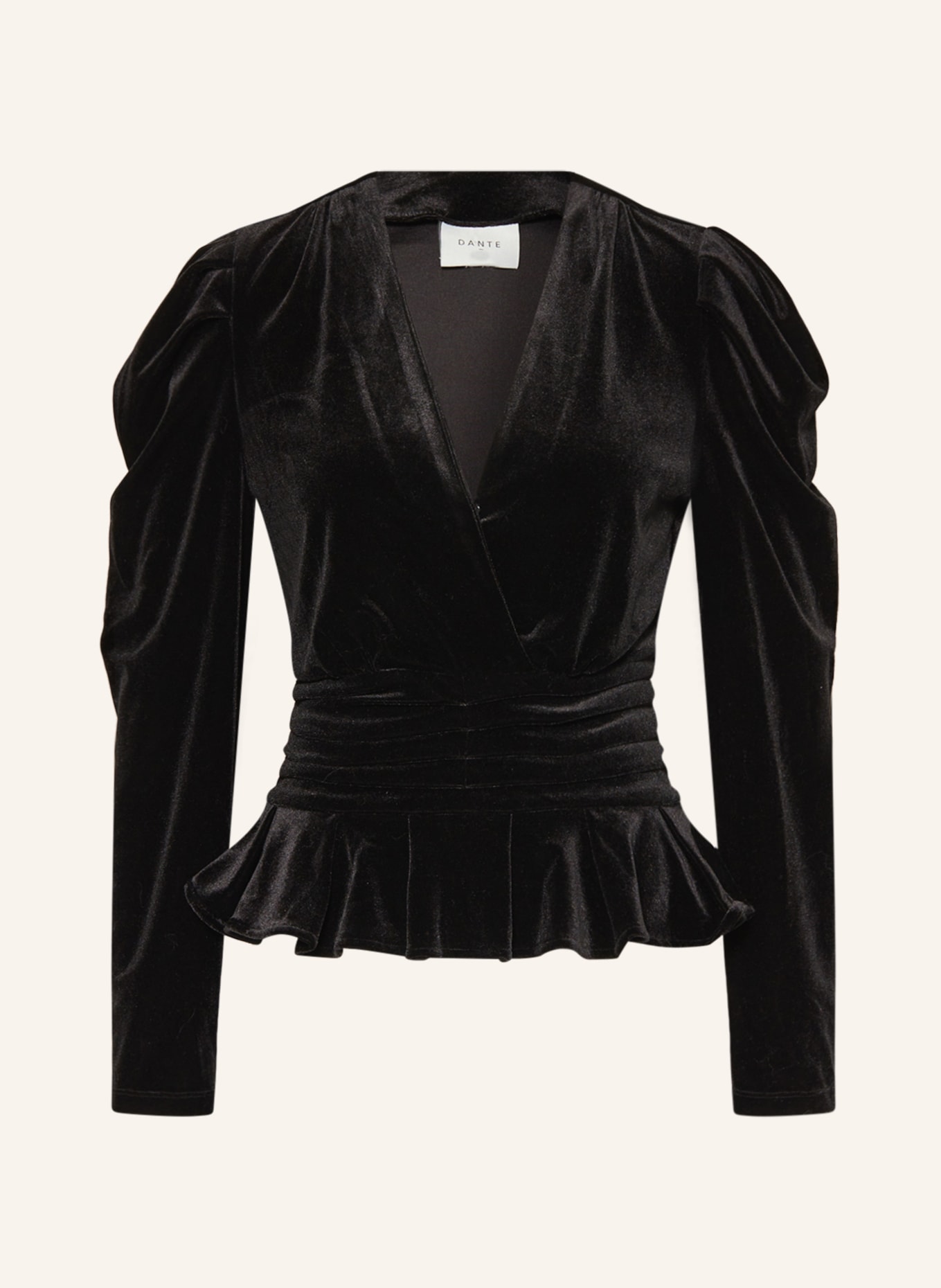 DANTE6 Shirt blouse SMOKE made of velvet, Color: BLACK (Image 1)