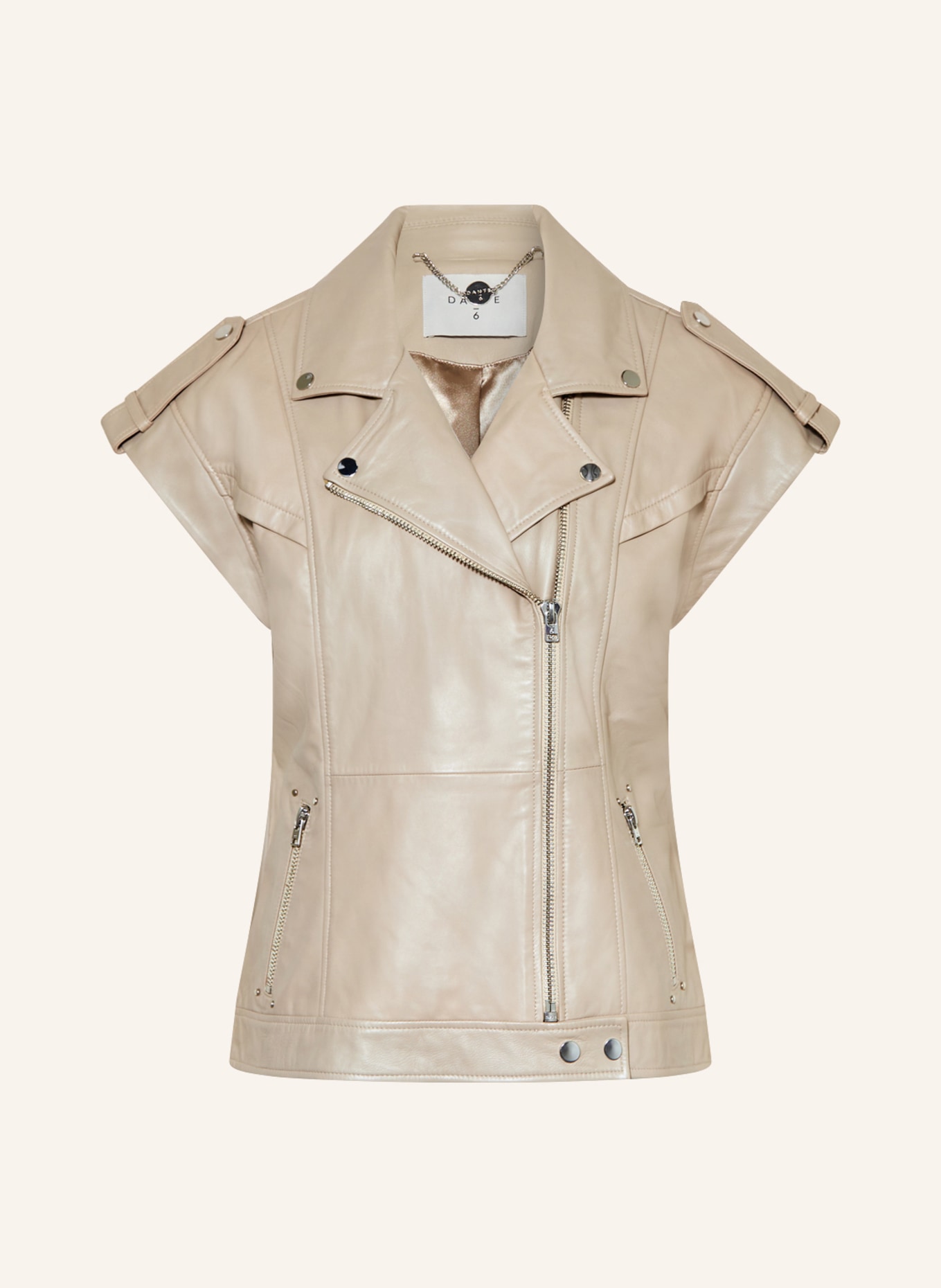 DANTE6 Leather vest HARLEY, Color: TAUPE (Image 1)