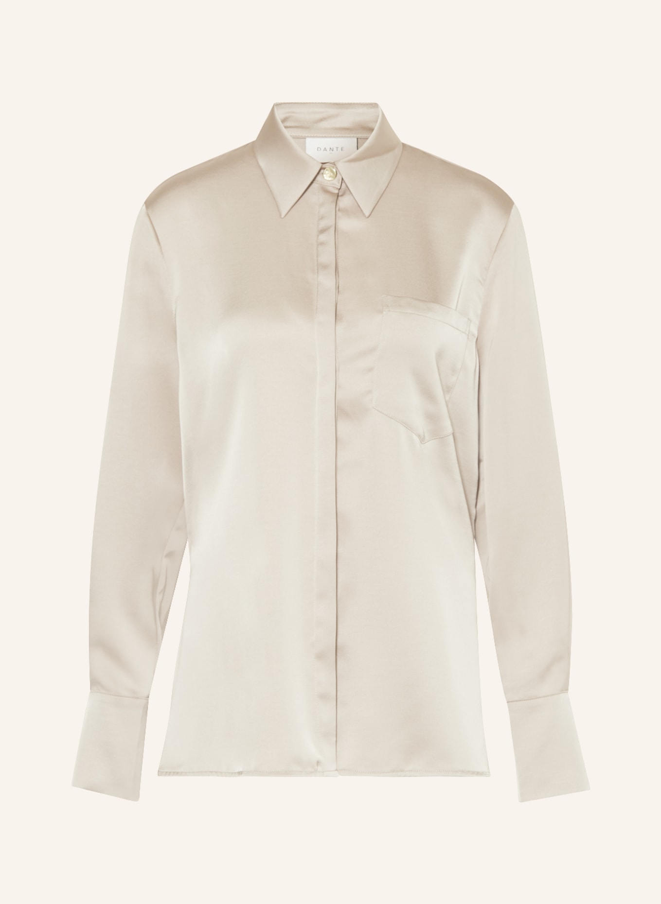 DANTE6 Shirt blouse LOUDA made of satin, Color: LIGHT BROWN (Image 1)