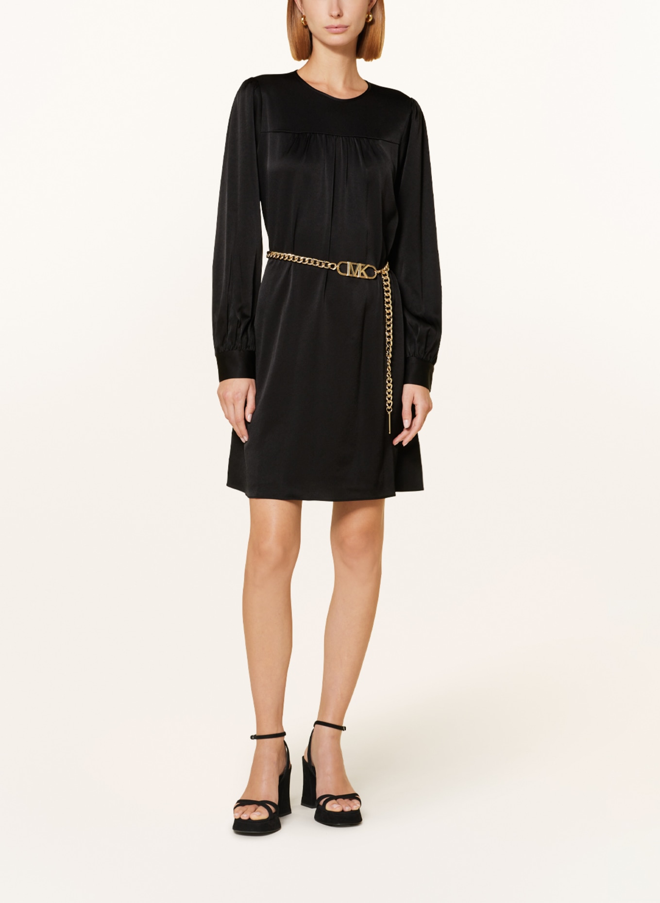 MICHAEL KORS Satin dress, Color: BLACK (Image 2)
