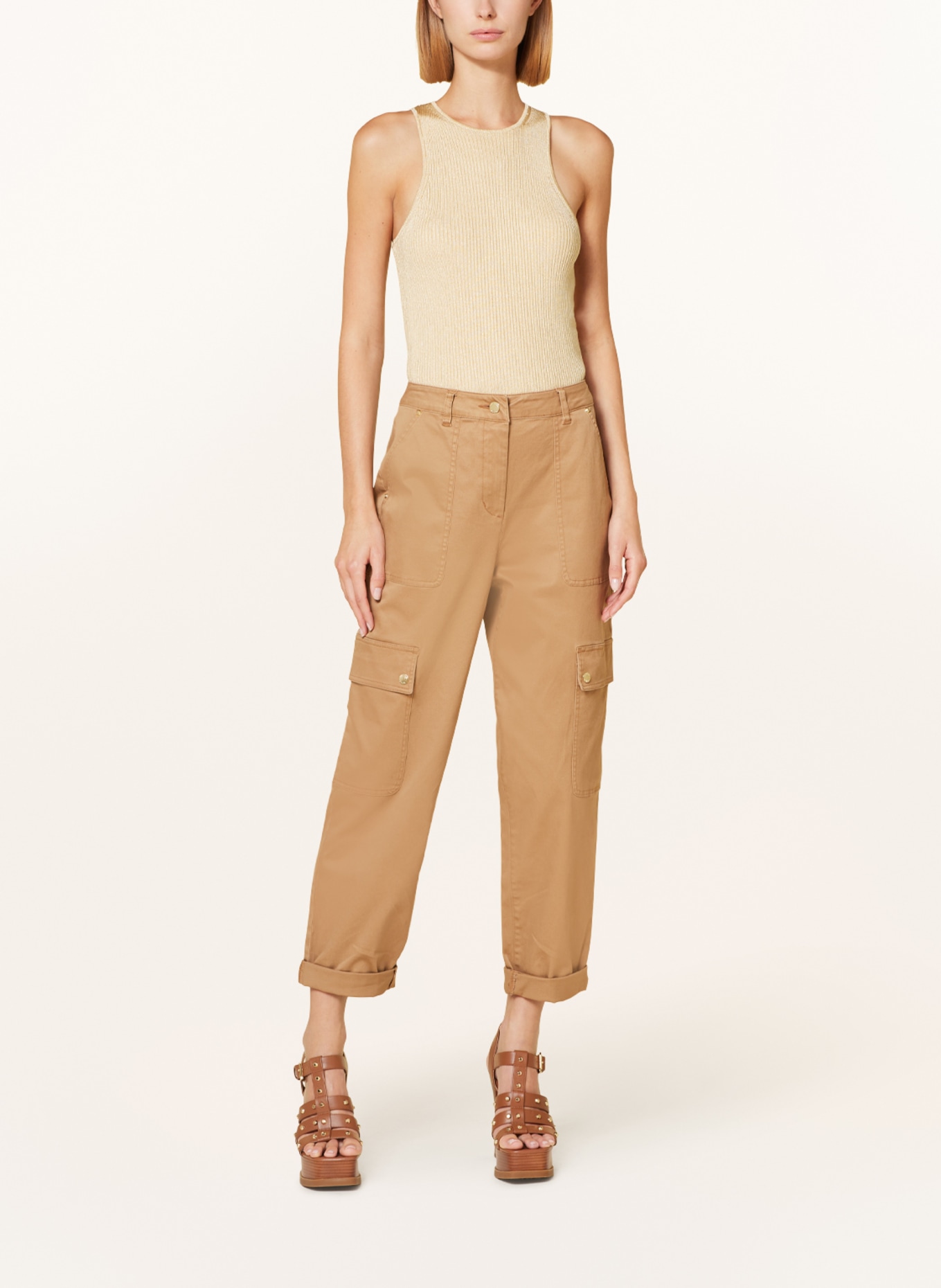 MICHAEL KORS Knit top with glitter thread, Color: GOLD (Image 2)