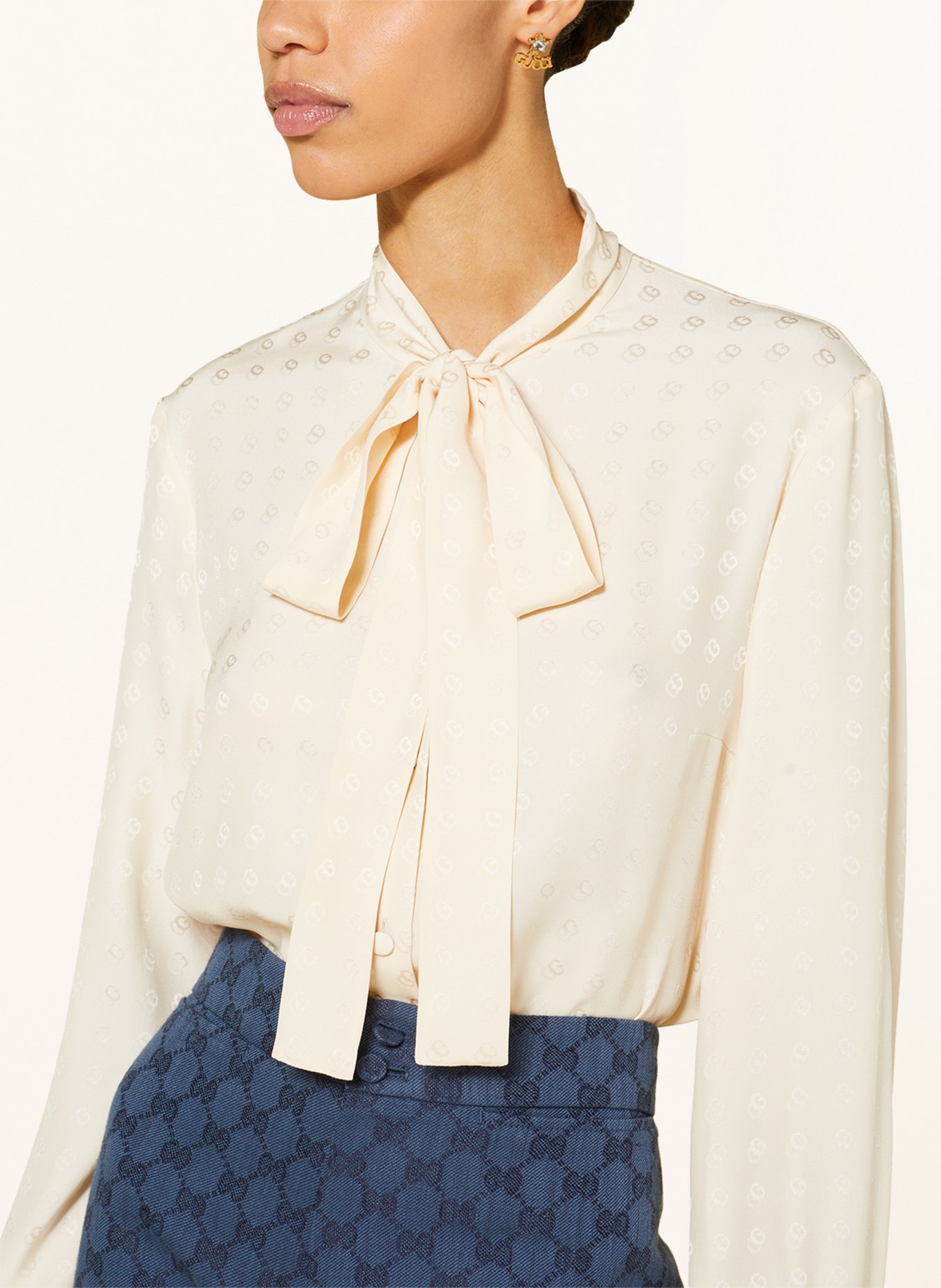 GUCCI Bow-tie blouse in silk, Color: ECRU (Image 4)