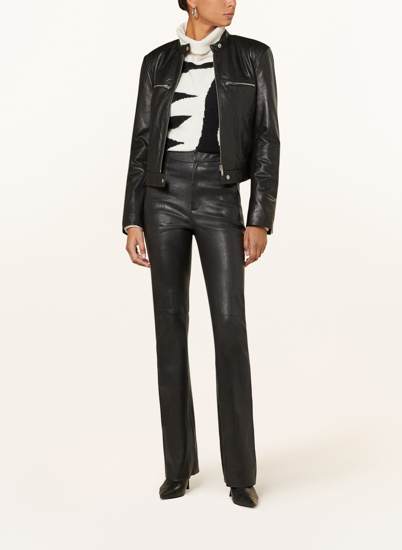 GESTUZ Leather jacket OLIVIGZ, Color: BLACK (Image 2)