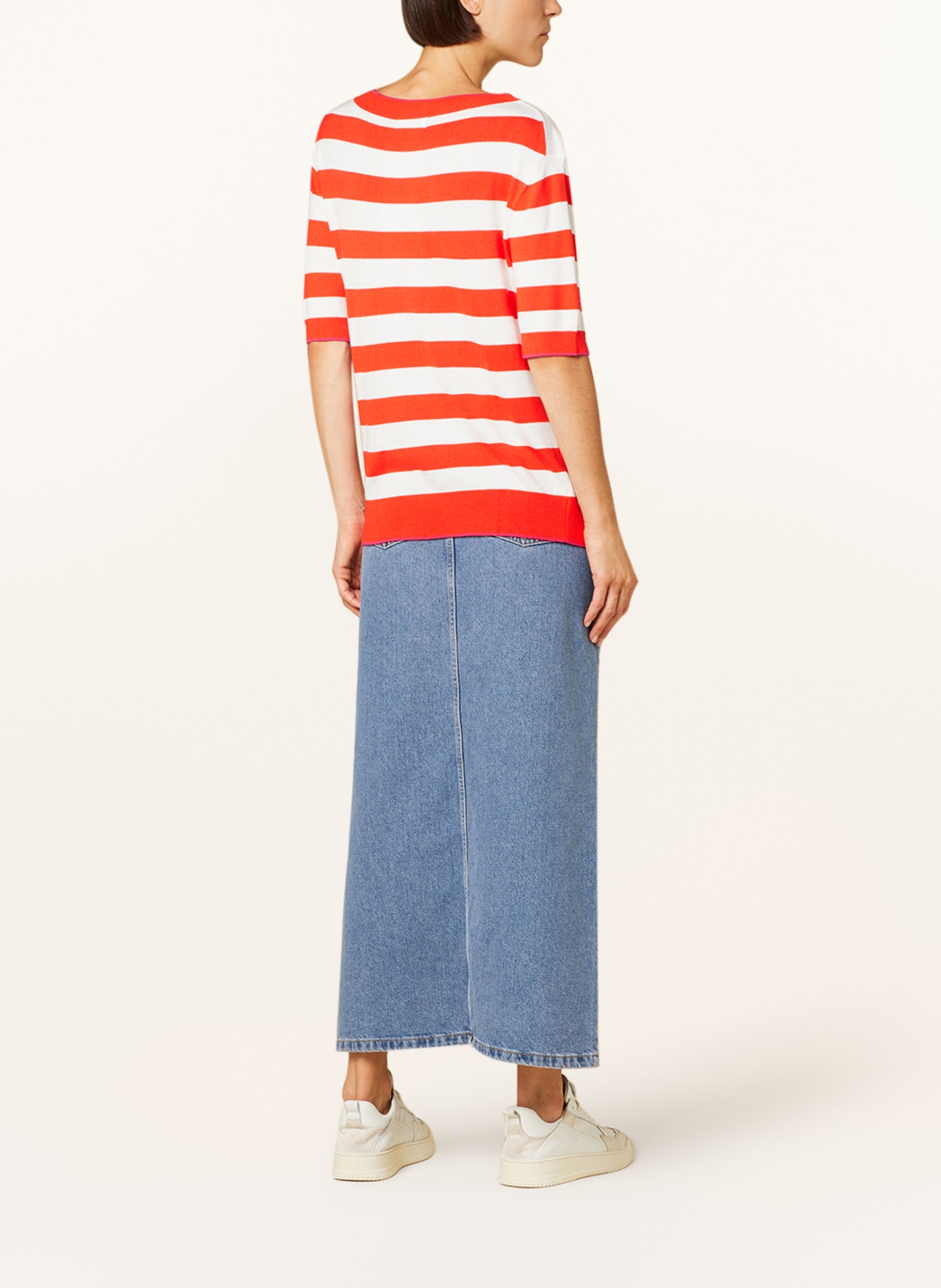 darling harbour Strickshirt: ORANGE / ECRU