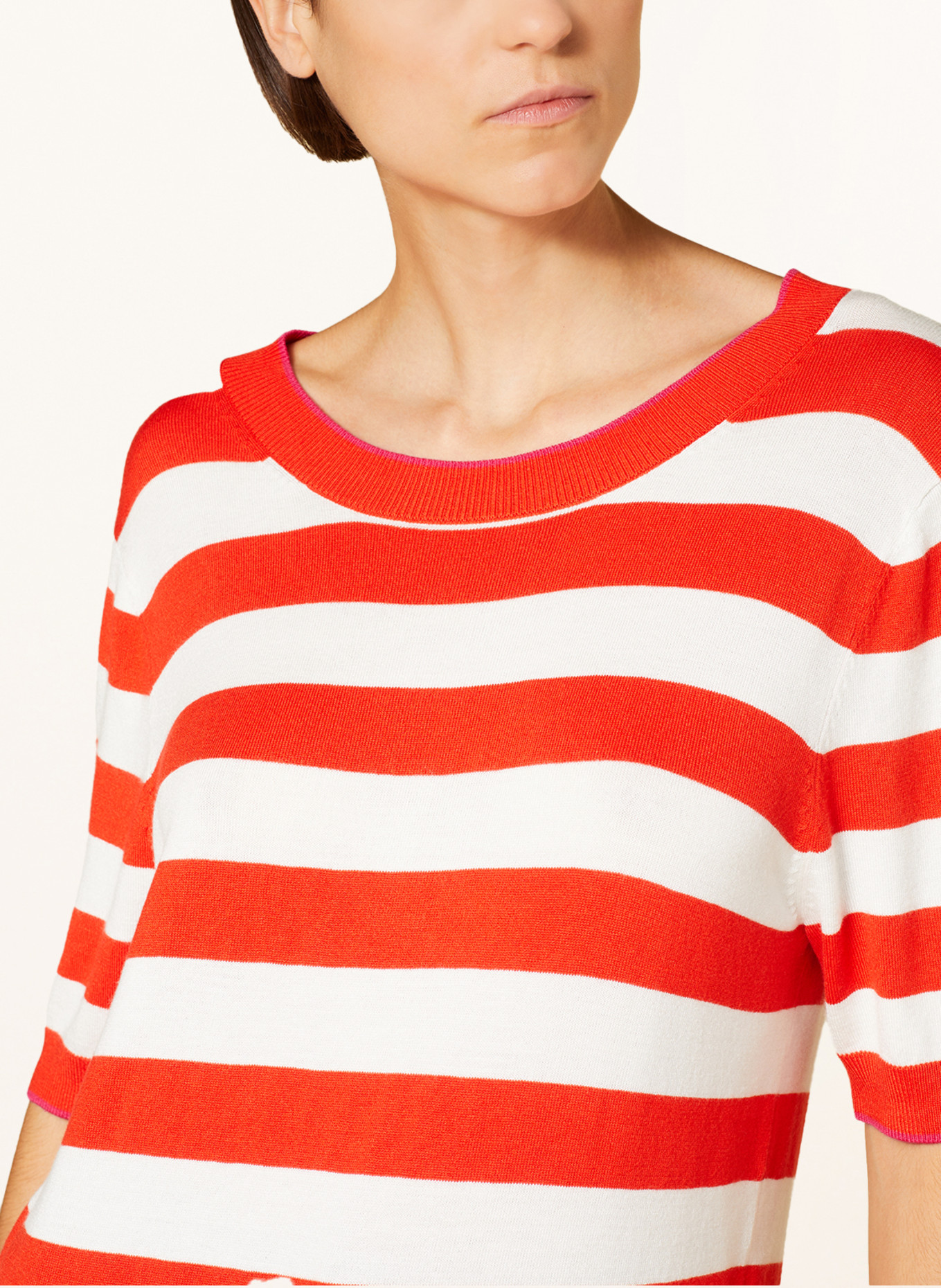 darling harbour Strickshirt: ORANGE / ECRU