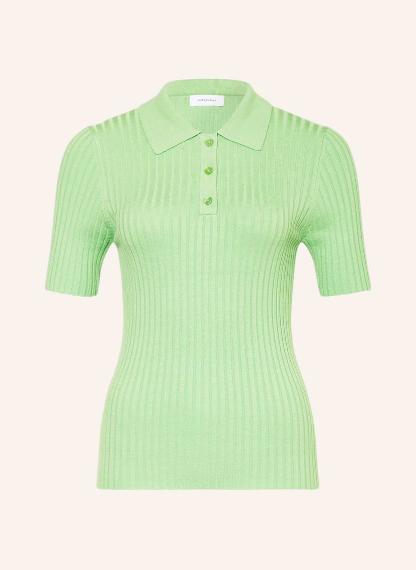 darling harbour Knitted polo shirt, Color: LIGHT GREEN (Image 1)