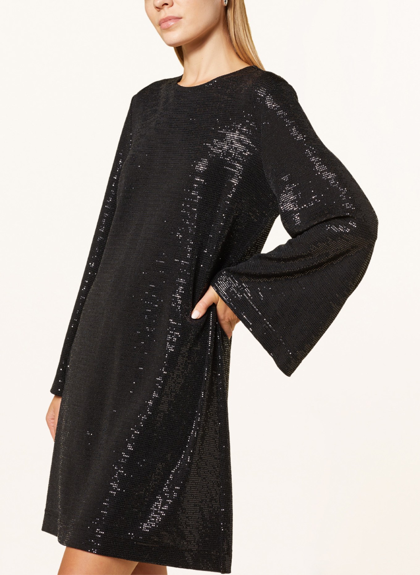 Ana Alcazar Dress with sequins, Color: BLACK (Image 4)