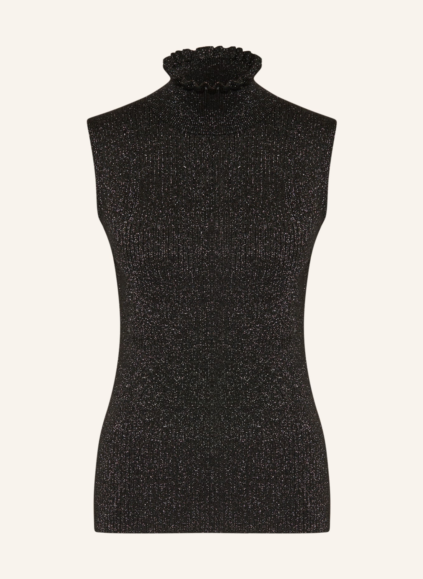 darling harbour Knit top with glitter thread, Color: BLACK/ SILVER (Image 1)