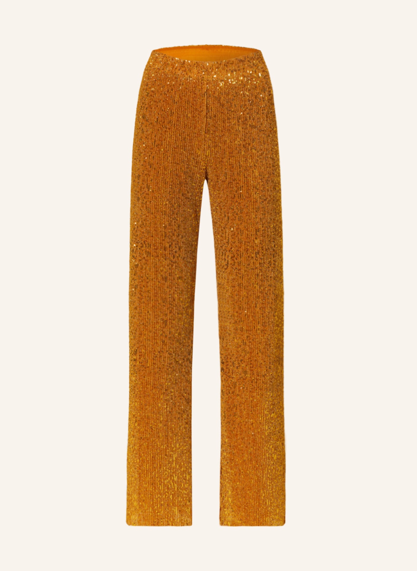 STINE GOYA Wide leg trousers MARKUS with sequins and glitter thread, Color: GOLD (Image 1)
