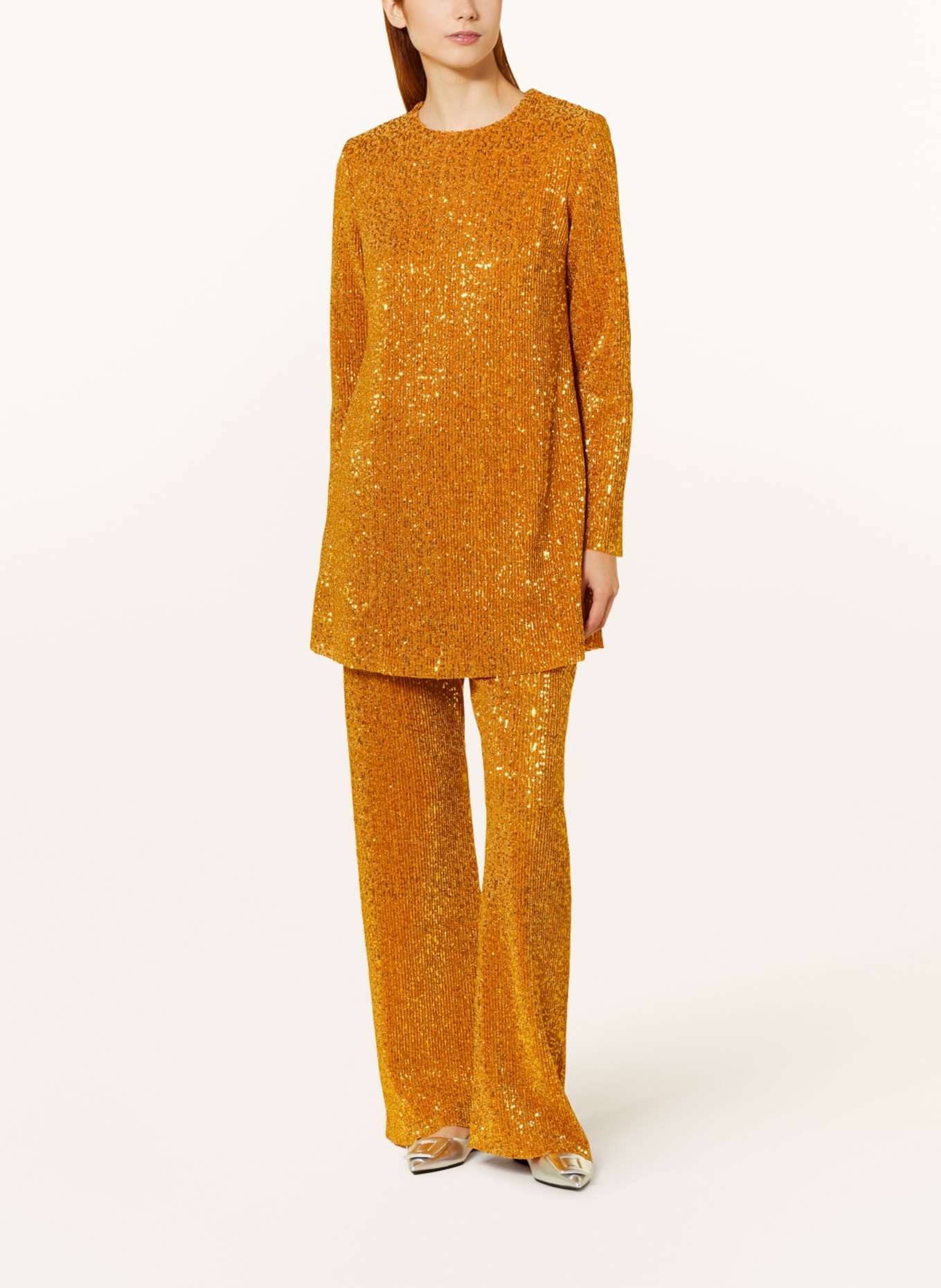 STINE GOYA Wide leg trousers MARKUS with sequins and glitter thread, Color: GOLD (Image 2)
