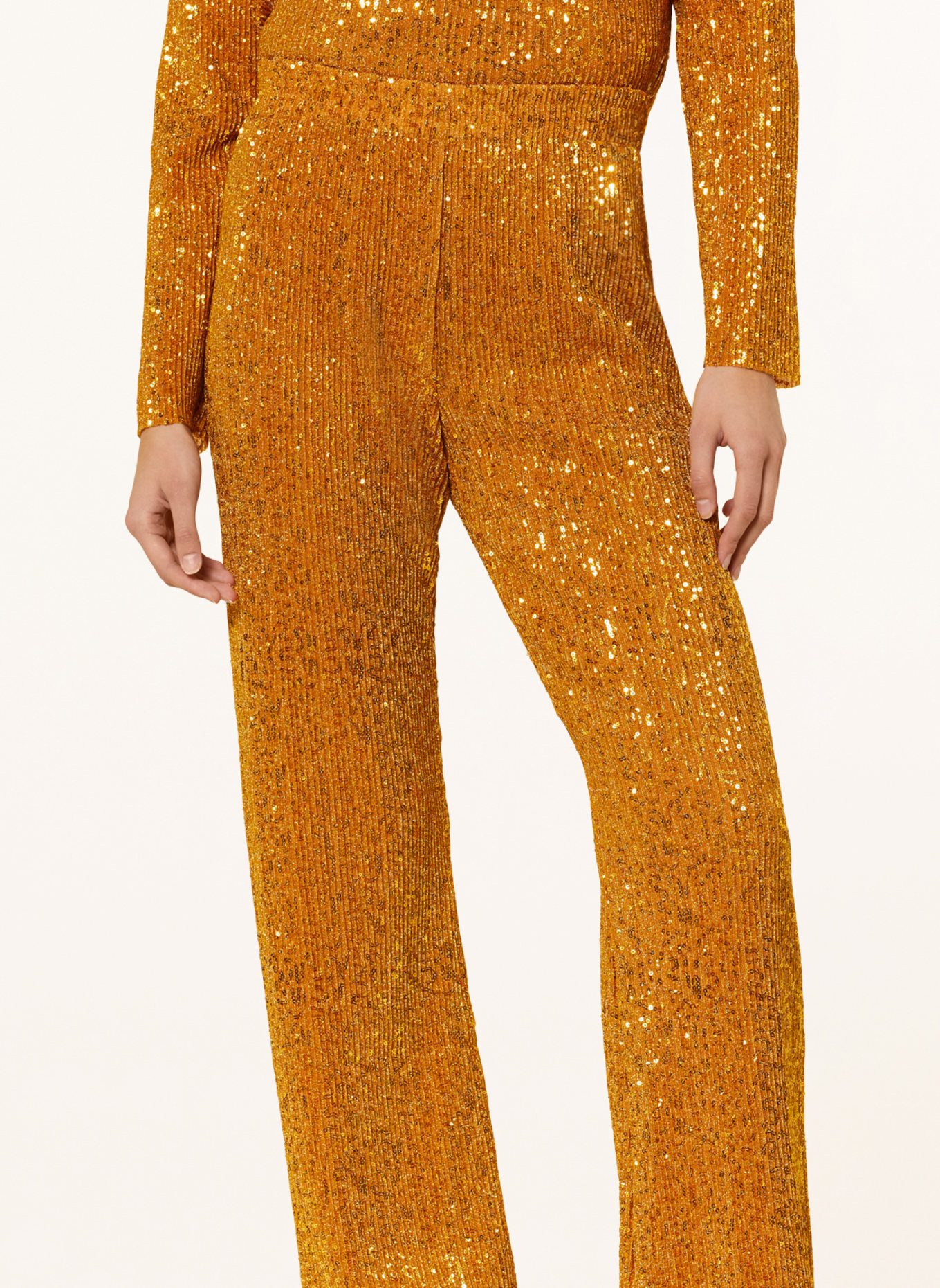 STINE GOYA Wide leg trousers MARKUS with sequins and glitter thread, Color: GOLD (Image 5)