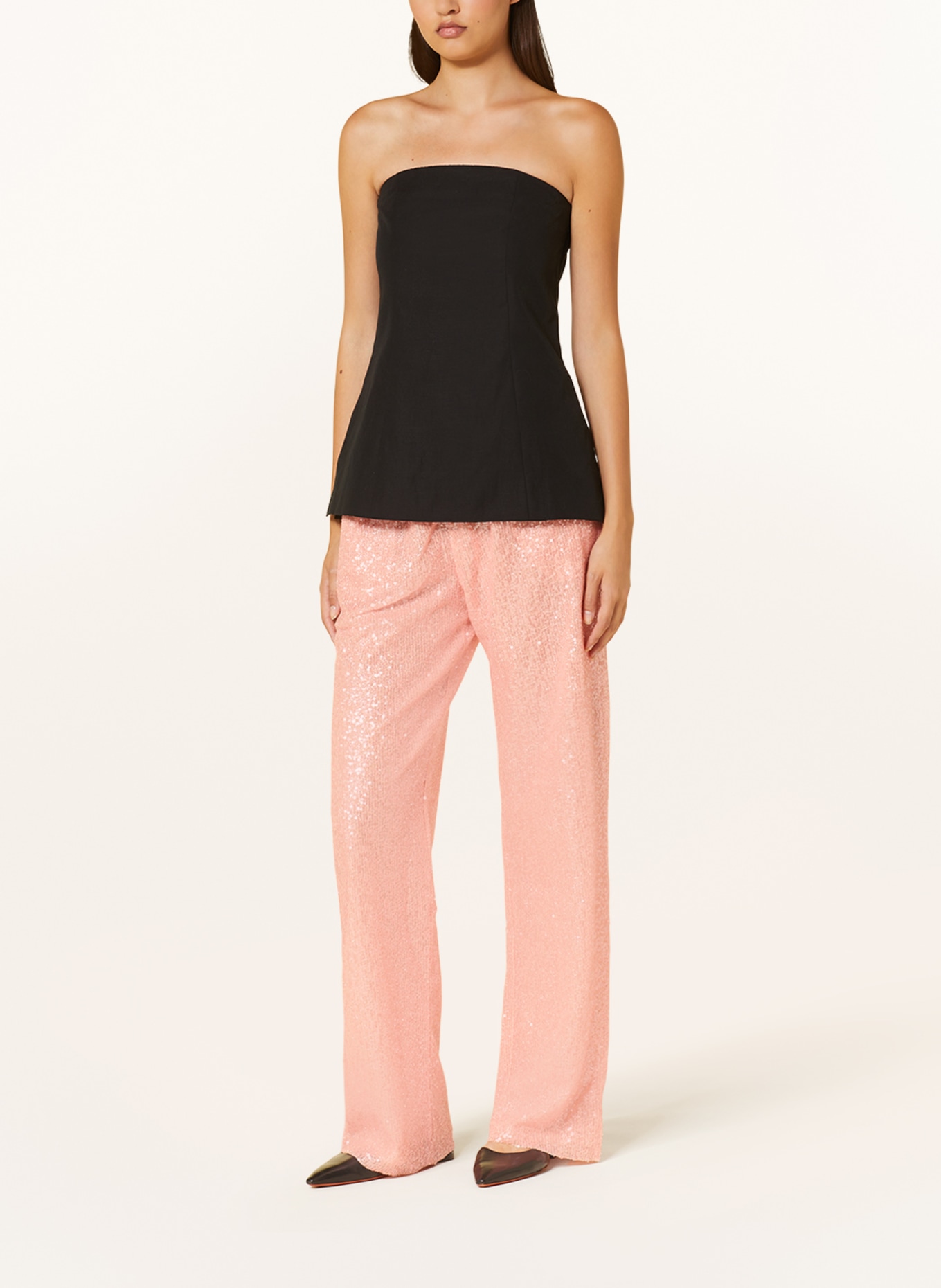 STINE GOYA Wide leg trousers FATOU with sequins, Color: LIGHT PINK (Image 2)