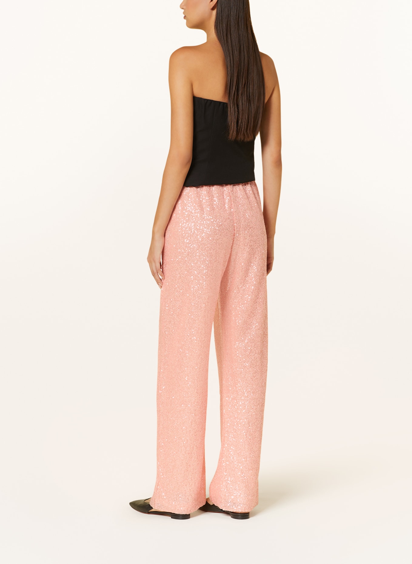 STINE GOYA Wide leg trousers FATOU with sequins, Color: LIGHT PINK (Image 3)