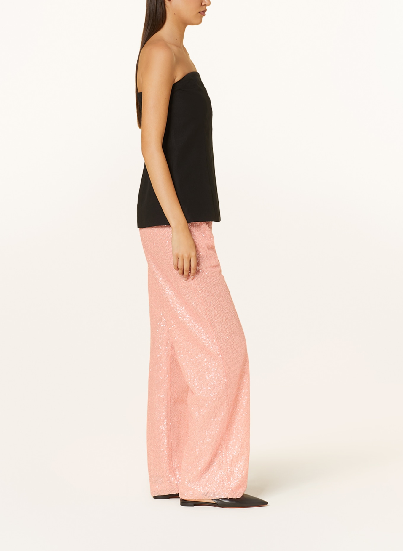 STINE GOYA Wide leg trousers FATOU with sequins, Color: LIGHT PINK (Image 4)