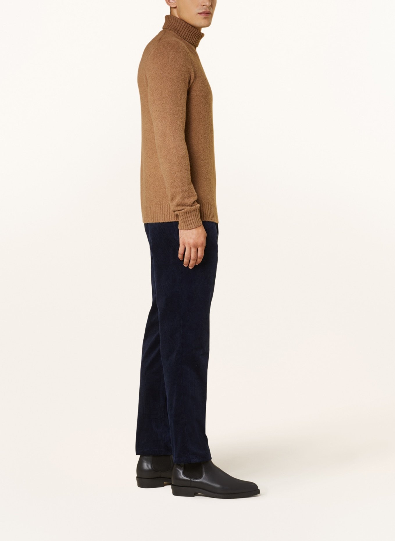 MAERZ MUENCHEN Spodnie sztruksowe w dresowym stylu regular fit, Kolor: GRANATOWY (Obrazek 4)