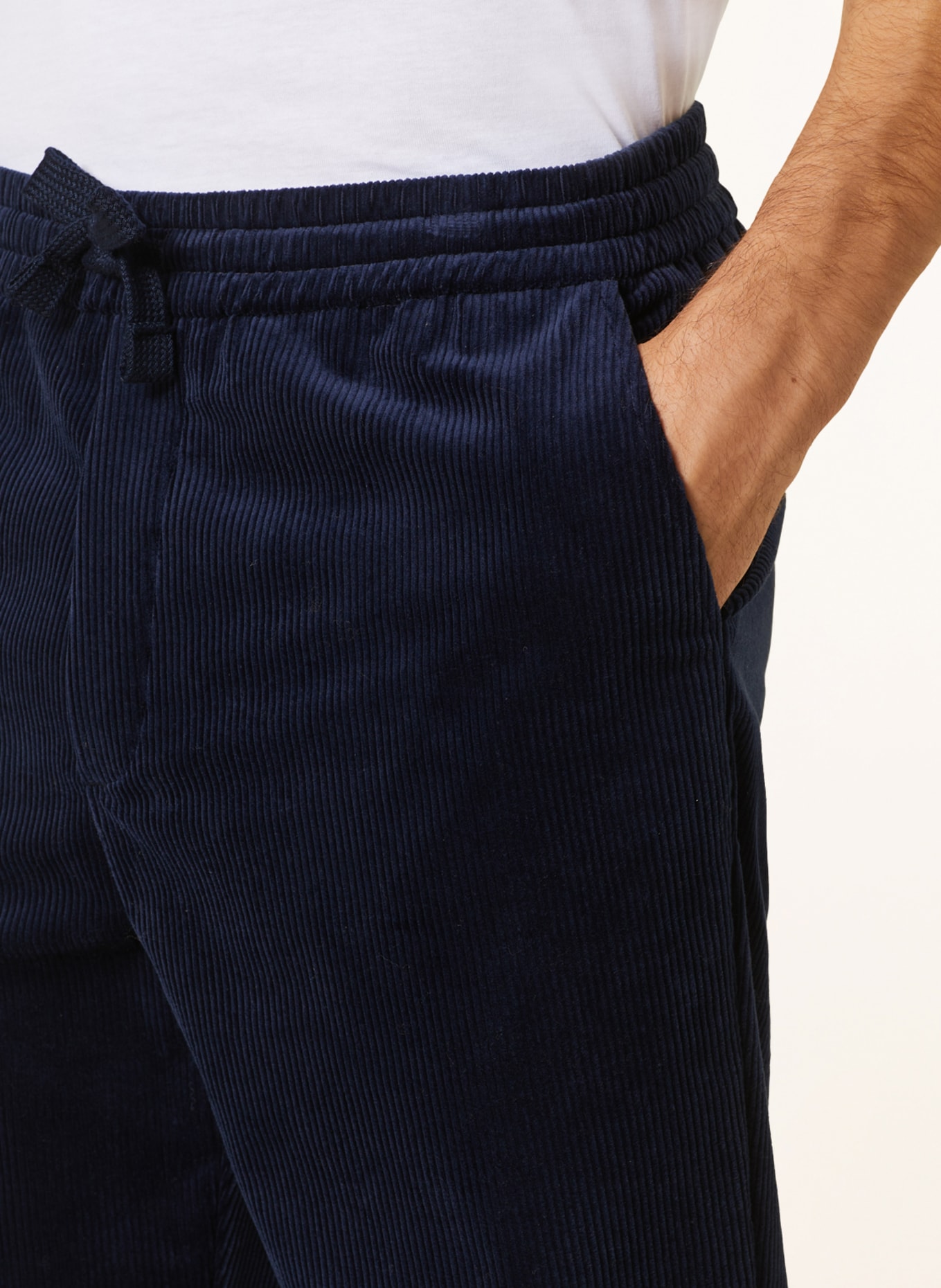 MAERZ MUENCHEN Manšestrové kalhoty v joggingovém stylu Regular Fit, Barva: TMAVĚ MODRÁ (Obrázek 5)
