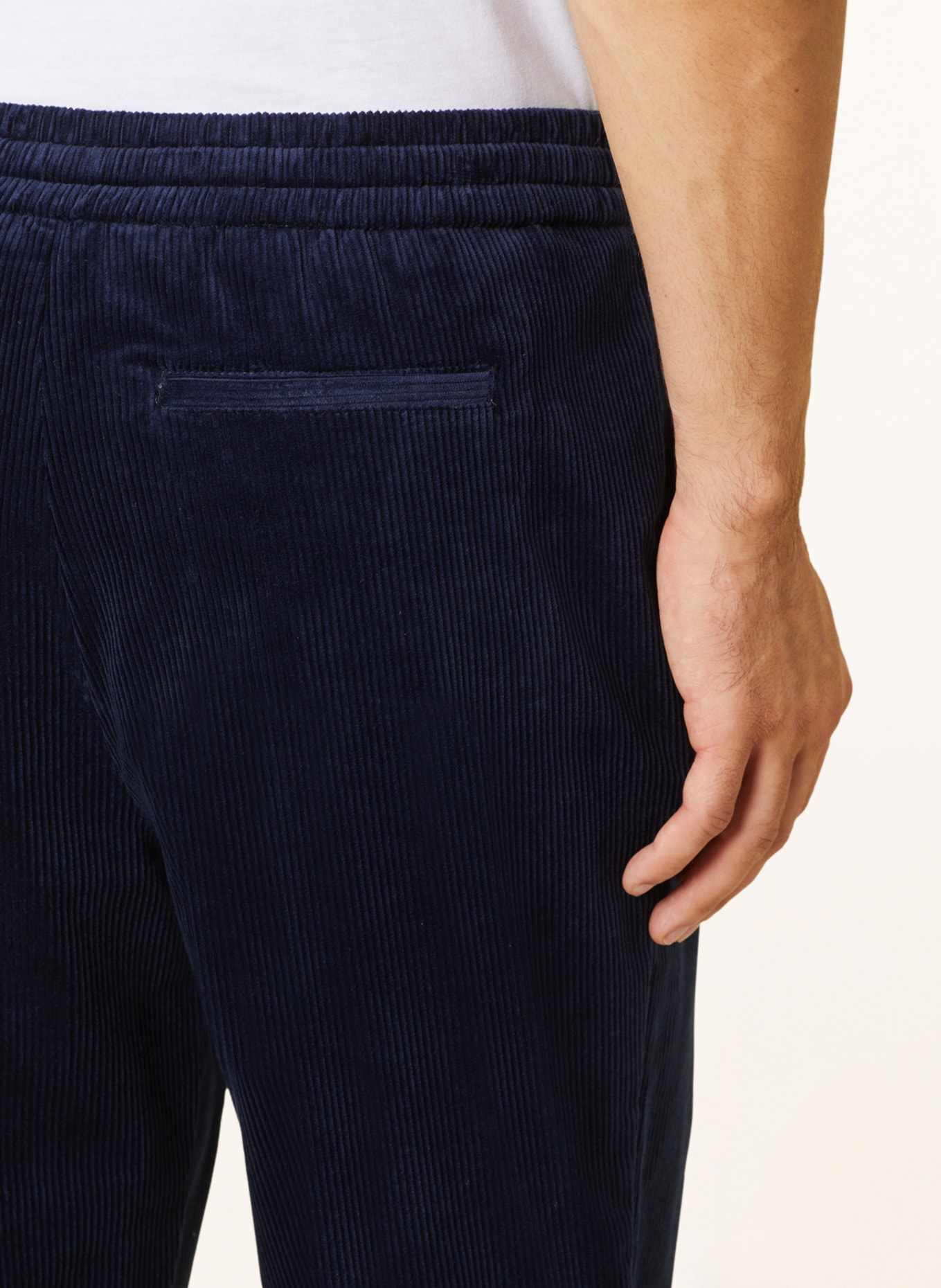 MAERZ MUENCHEN Spodnie sztruksowe w dresowym stylu regular fit, Kolor: GRANATOWY (Obrazek 6)