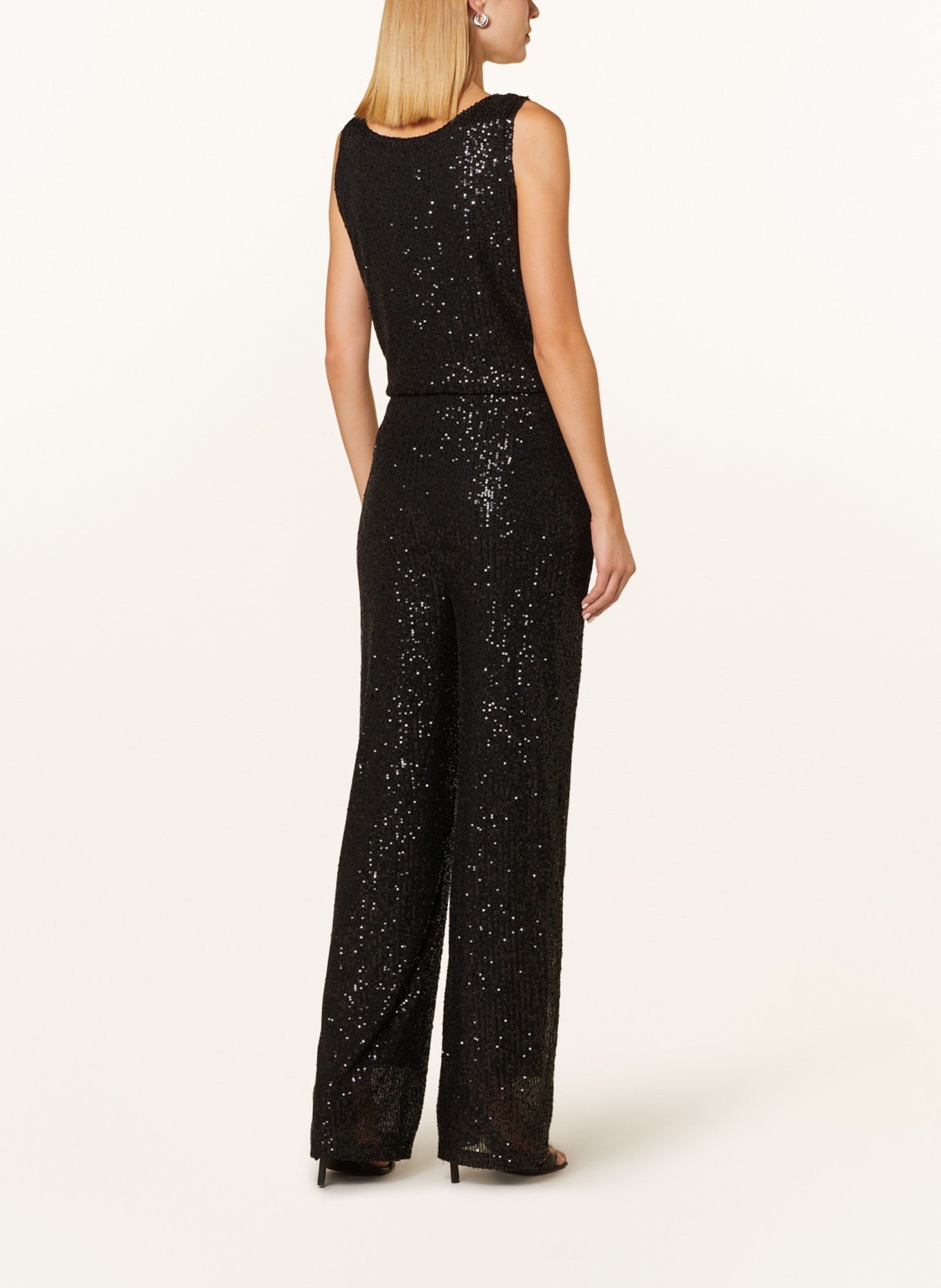 darling harbour Wide leg trousers with sequins, Color: BLACK (Image 3)
