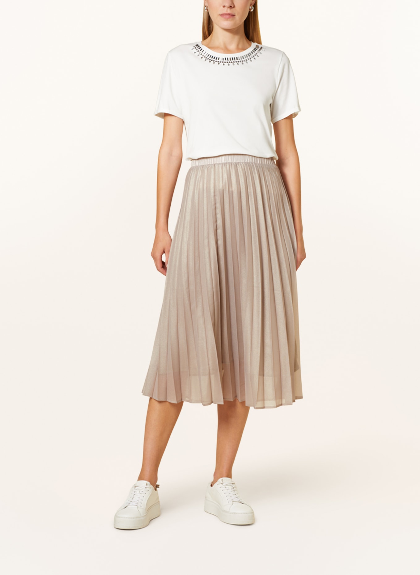 MORE & MORE Pleated skirt, Color: TAUPE (Image 2)