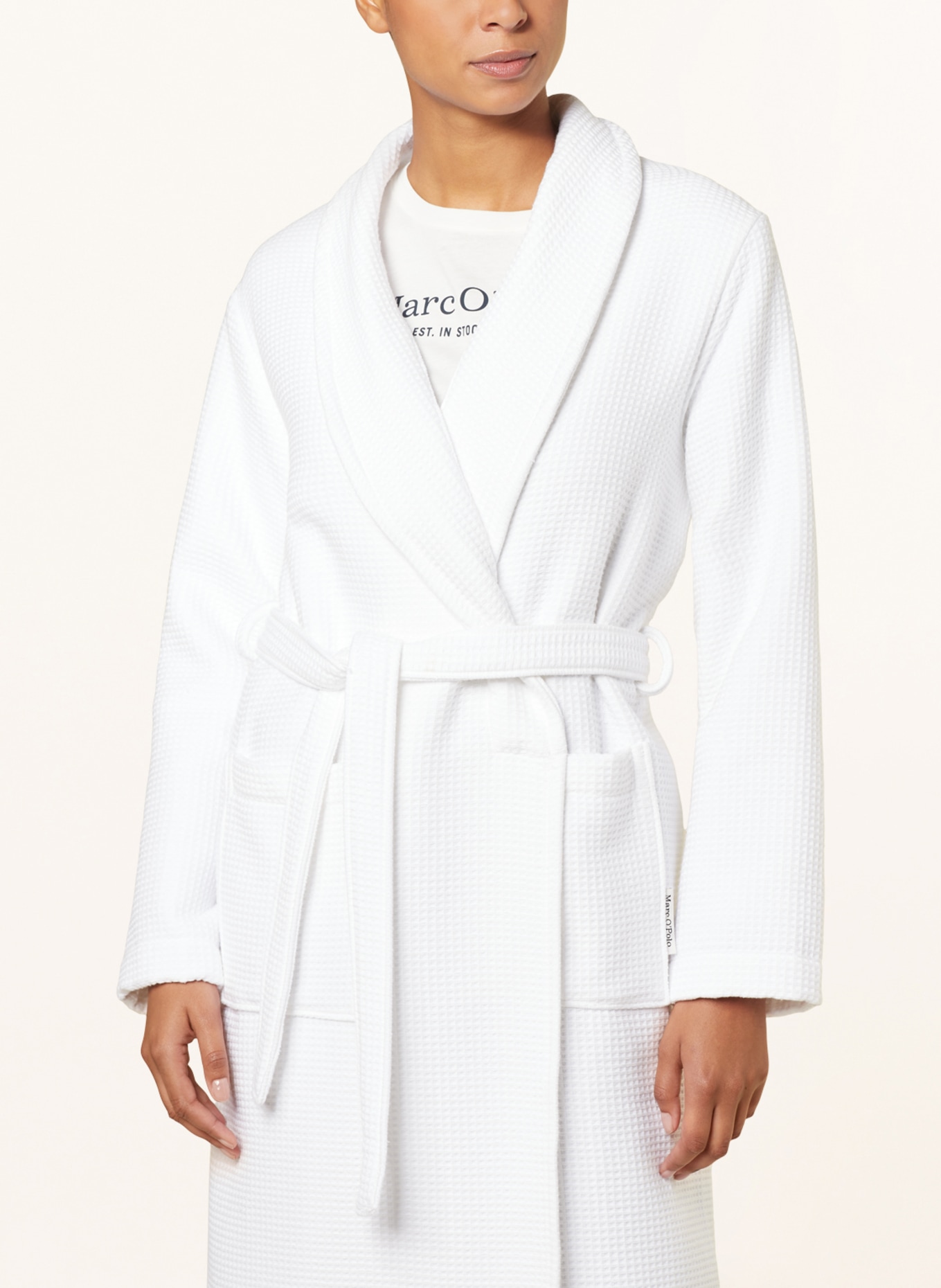 Marc O'Polo Unisex bathrobe, Color: WHITE (Image 4)