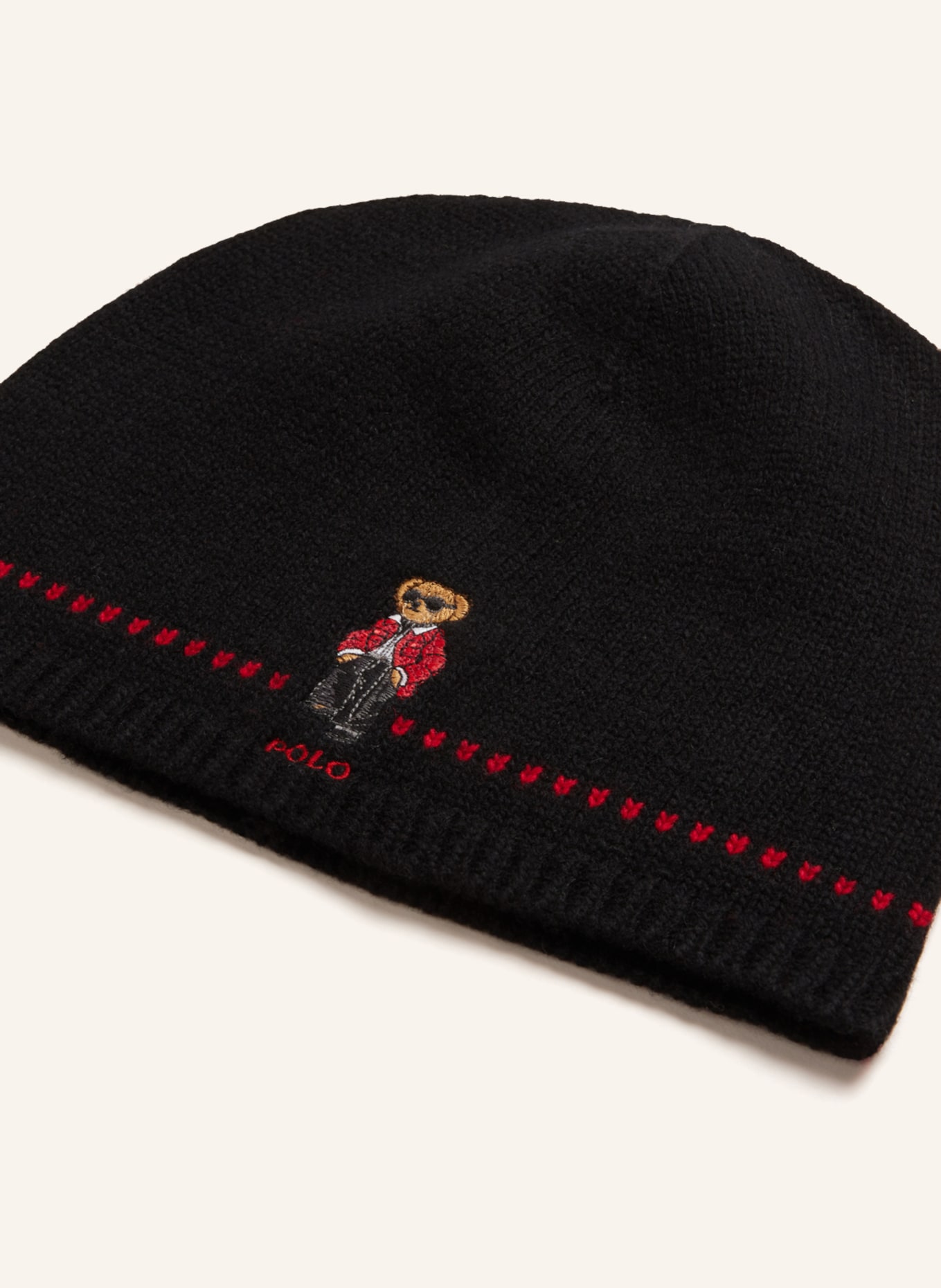 POLO RALPH LAUREN Beanie, Color: BLACK/ RED (Image 2)