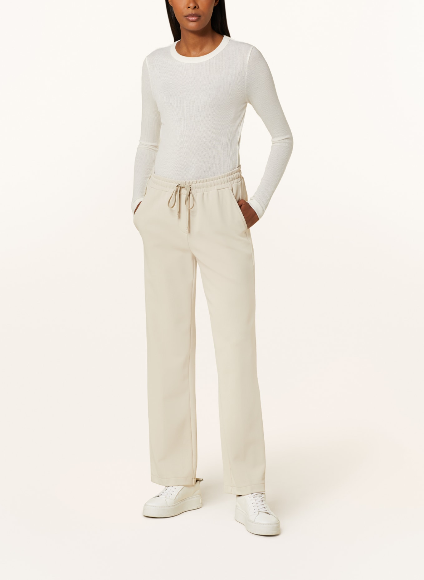 CAMBIO Wide leg trousers GLYN, Color: BEIGE (Image 2)