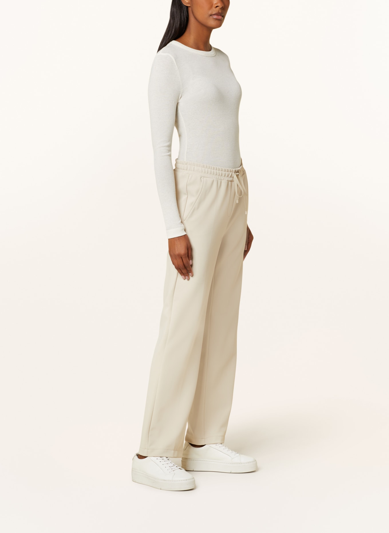 CAMBIO Wide leg trousers GLYN, Color: BEIGE (Image 4)