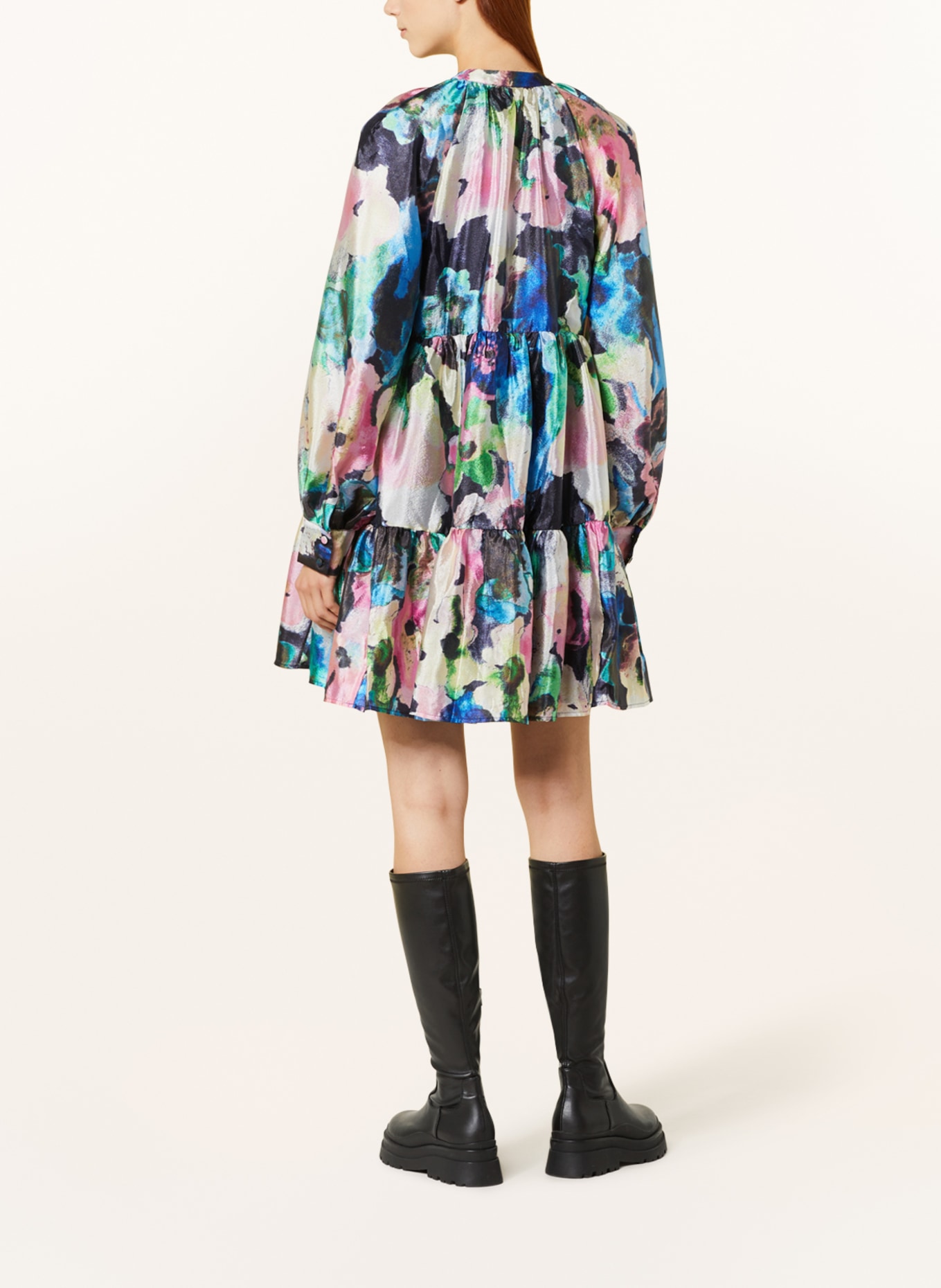 STINE GOYA Kleid JASMINE, Farbe: DUNKELBLAU/ ROSA/ GRÜN (Bild 3)