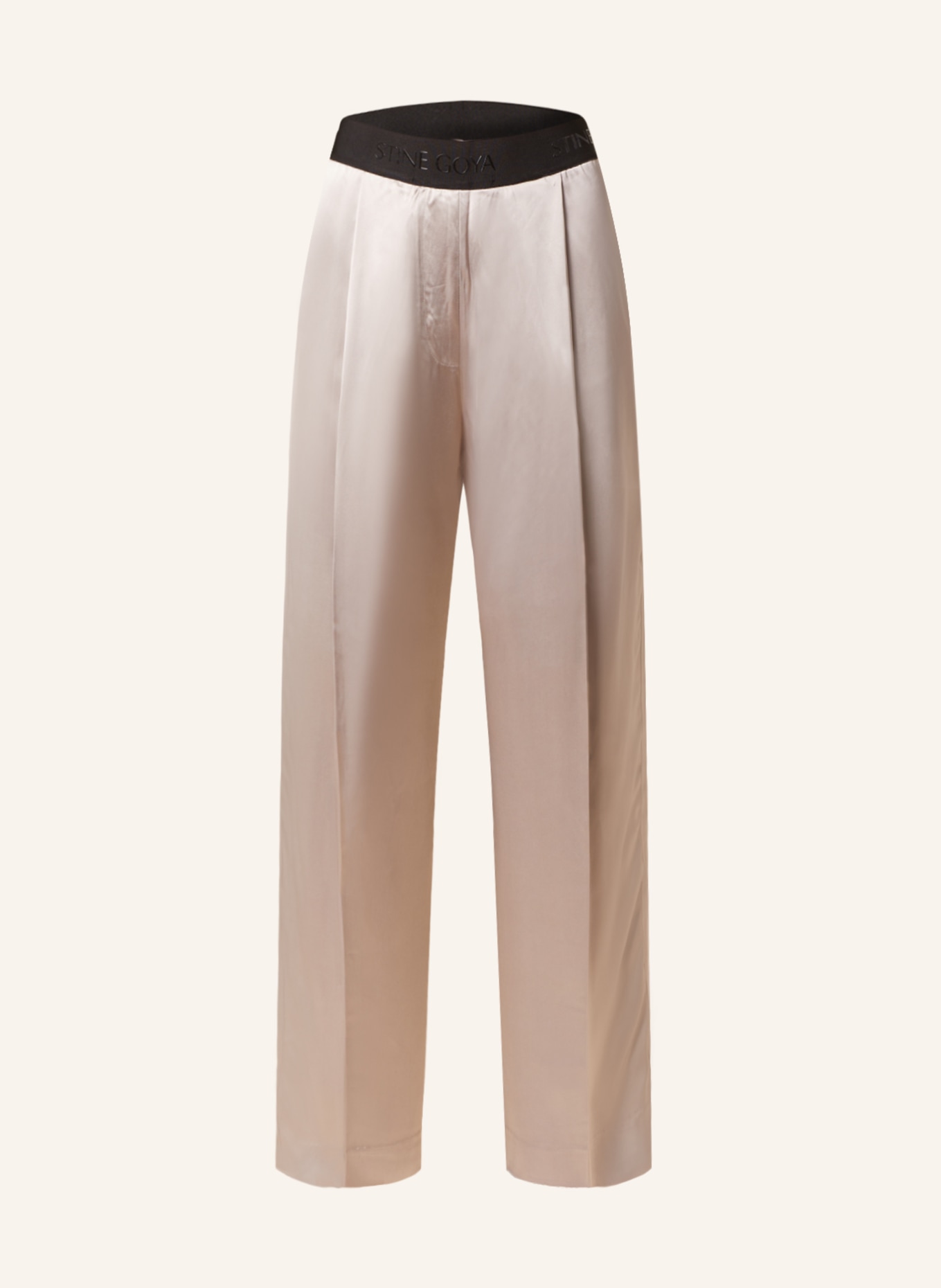 STINE GOYA Satin trousers CIARA, Color: SILVER (Image 1)