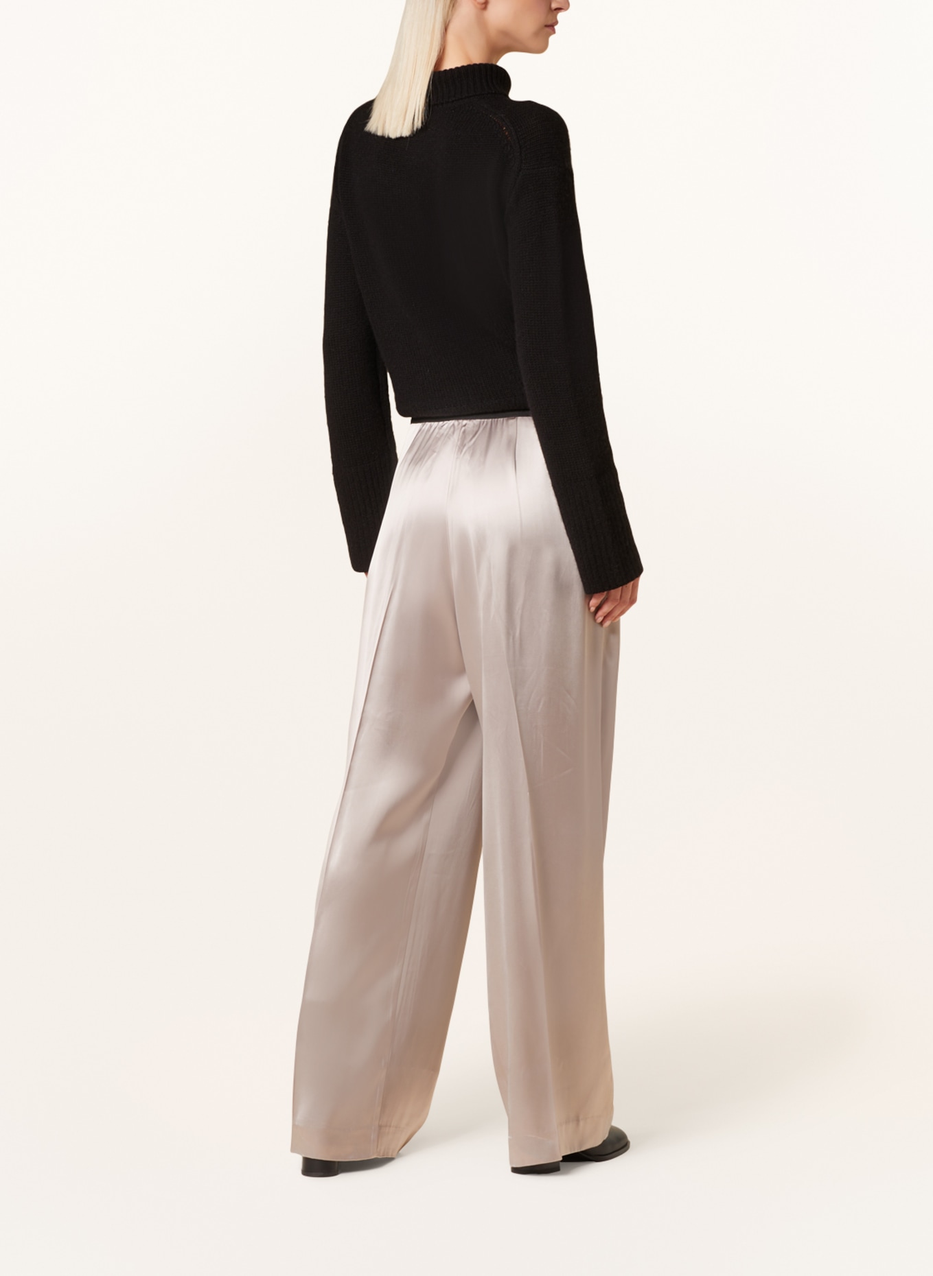 STINE GOYA Satin trousers CIARA, Color: SILVER (Image 3)