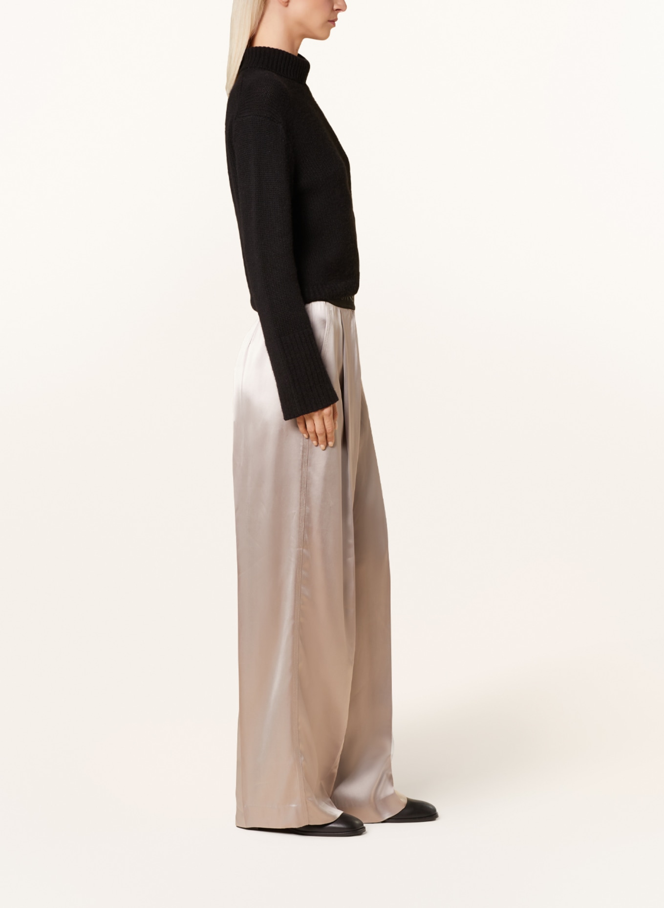 STINE GOYA Satin trousers CIARA, Color: SILVER (Image 4)