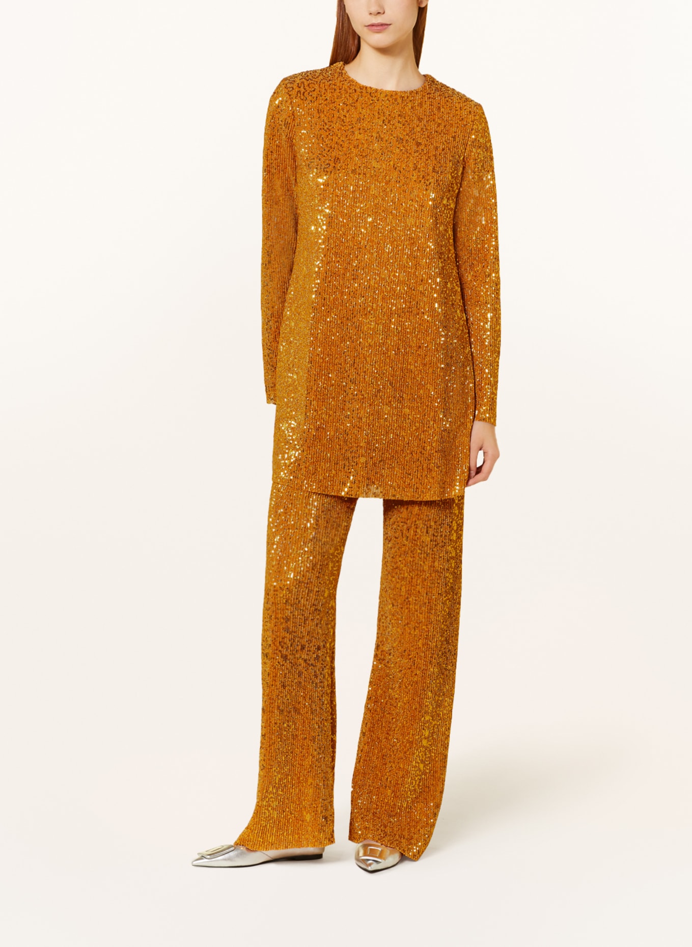 STINE GOYA Jerseykleid ODIS mit Pailletten und Glitzergarn, Farbe: GOLD (Bild 2)