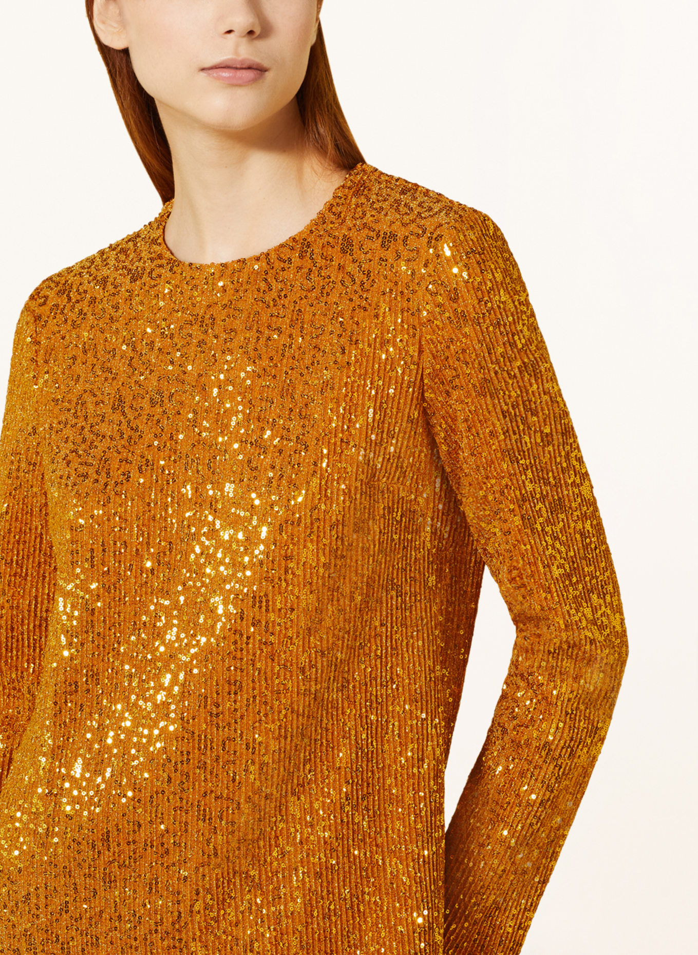 STINE GOYA Jersey dress ODIS with sequins and glitter thread, Color: GOLD (Image 4)