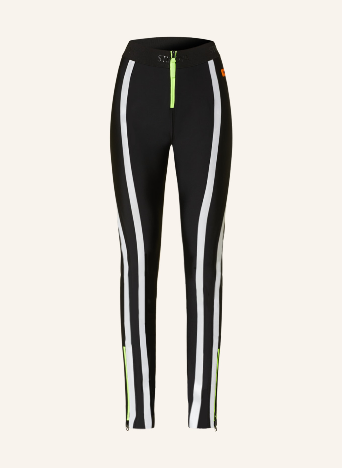 STINE GOYA Leggings MAVIS with tuxedo stripes, Color: BLACK/ LIGHT GRAY (Image 1)