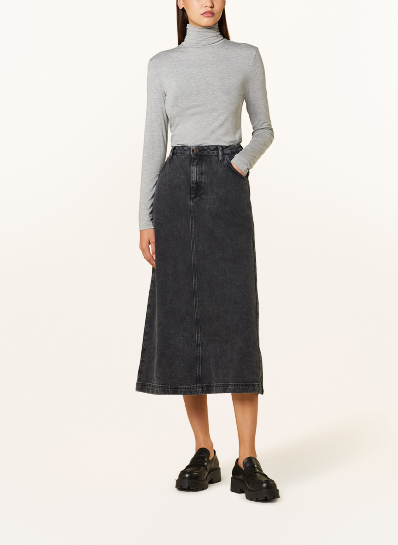 American Vintage Denim skirt YOPDAY, Color: BLACK POIVRE ET SEL BLACK SALT ET PEPPER (Image 2)