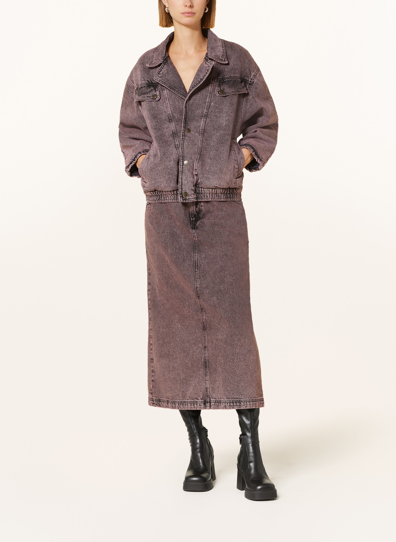 American Vintage Denim jacket YOPDAY, Color: SURTEINTURE ROSE OVER DYE PINK (Image 2)