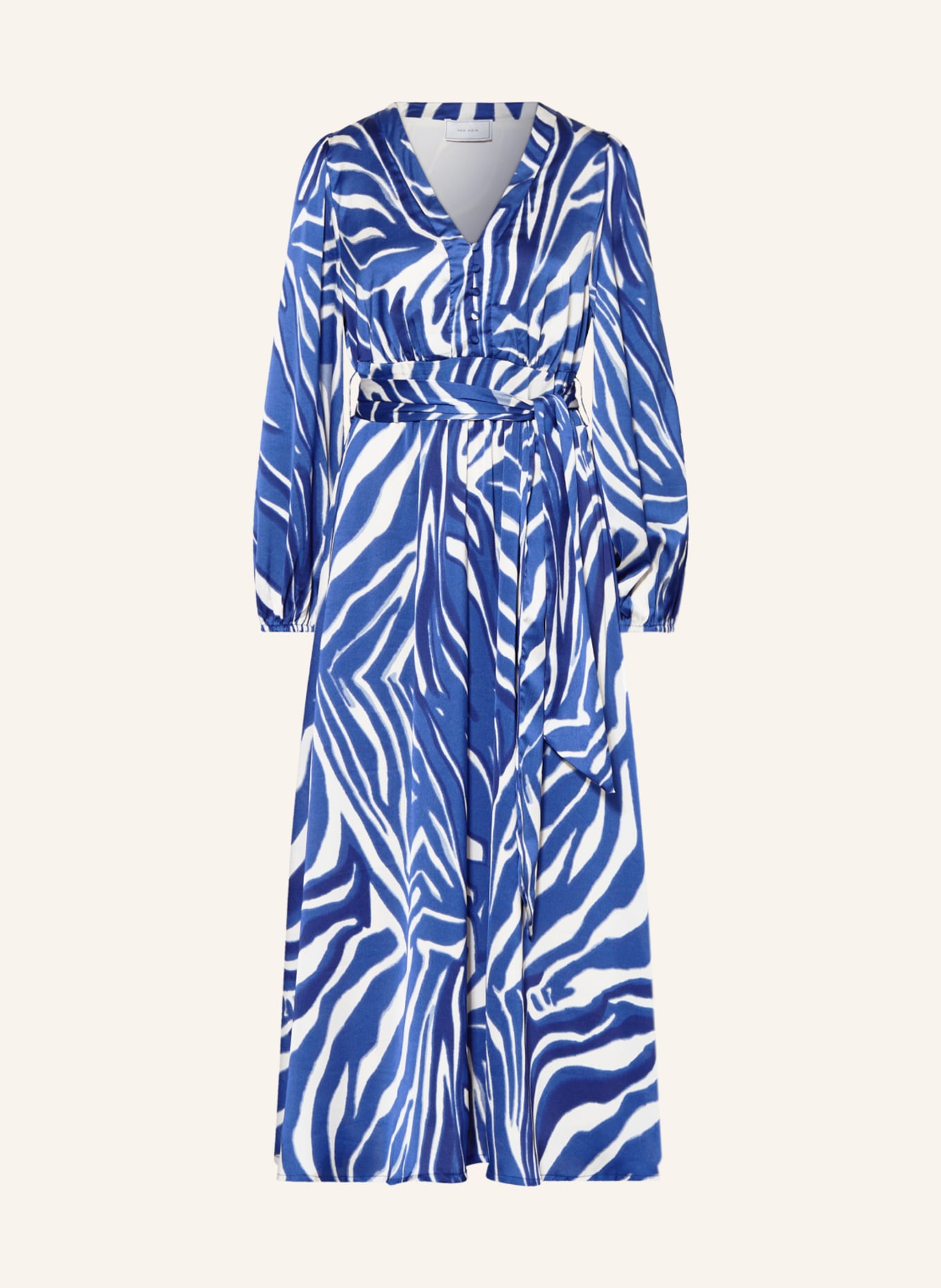 NEO NOIR Dress LOUISE, Color: BLUE/ CREAM (Image 1)