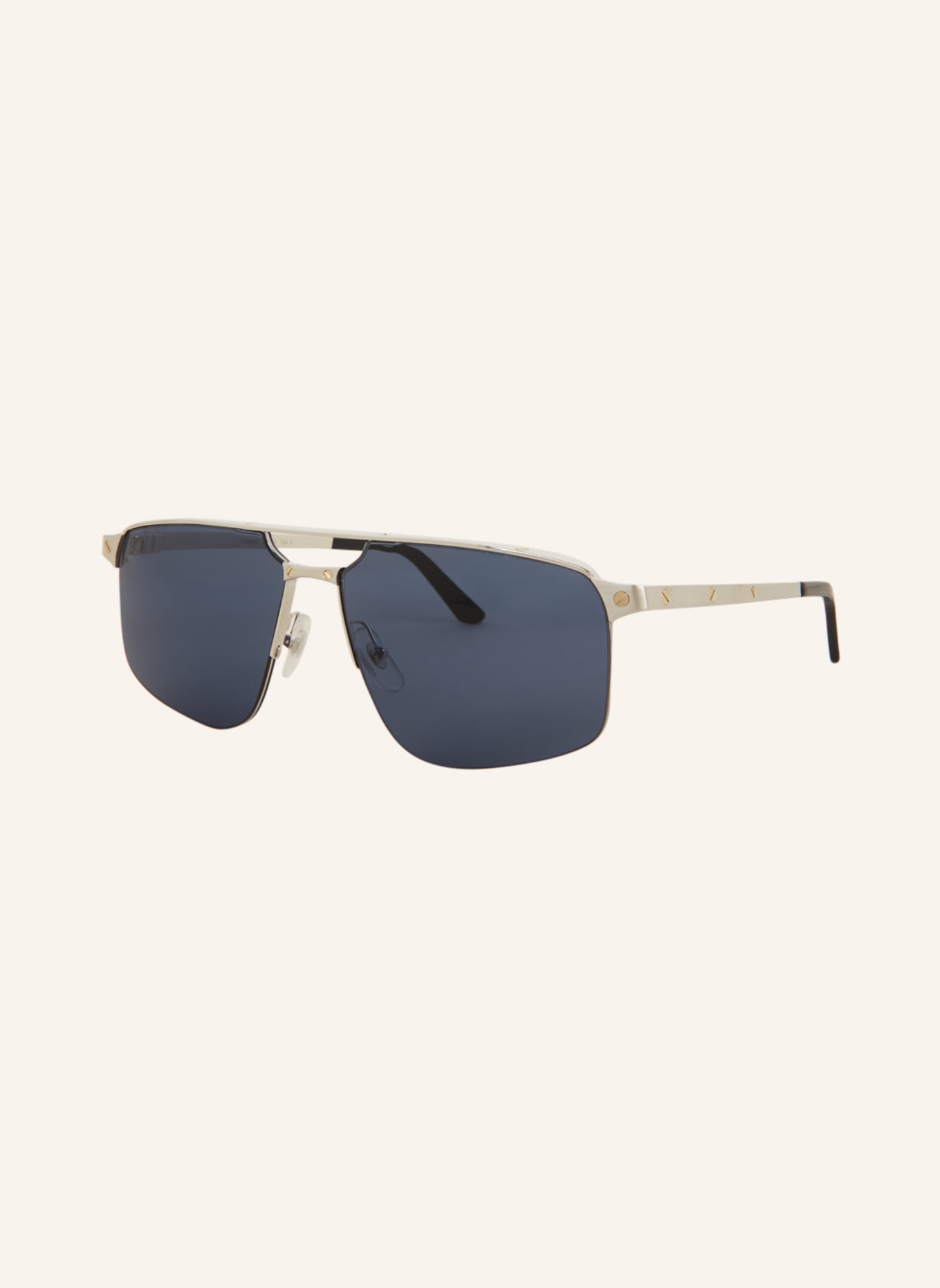 Cartier Sunglasses CT0385S, Color: 4100B1 - SILVER/ BLUE (Image 1)