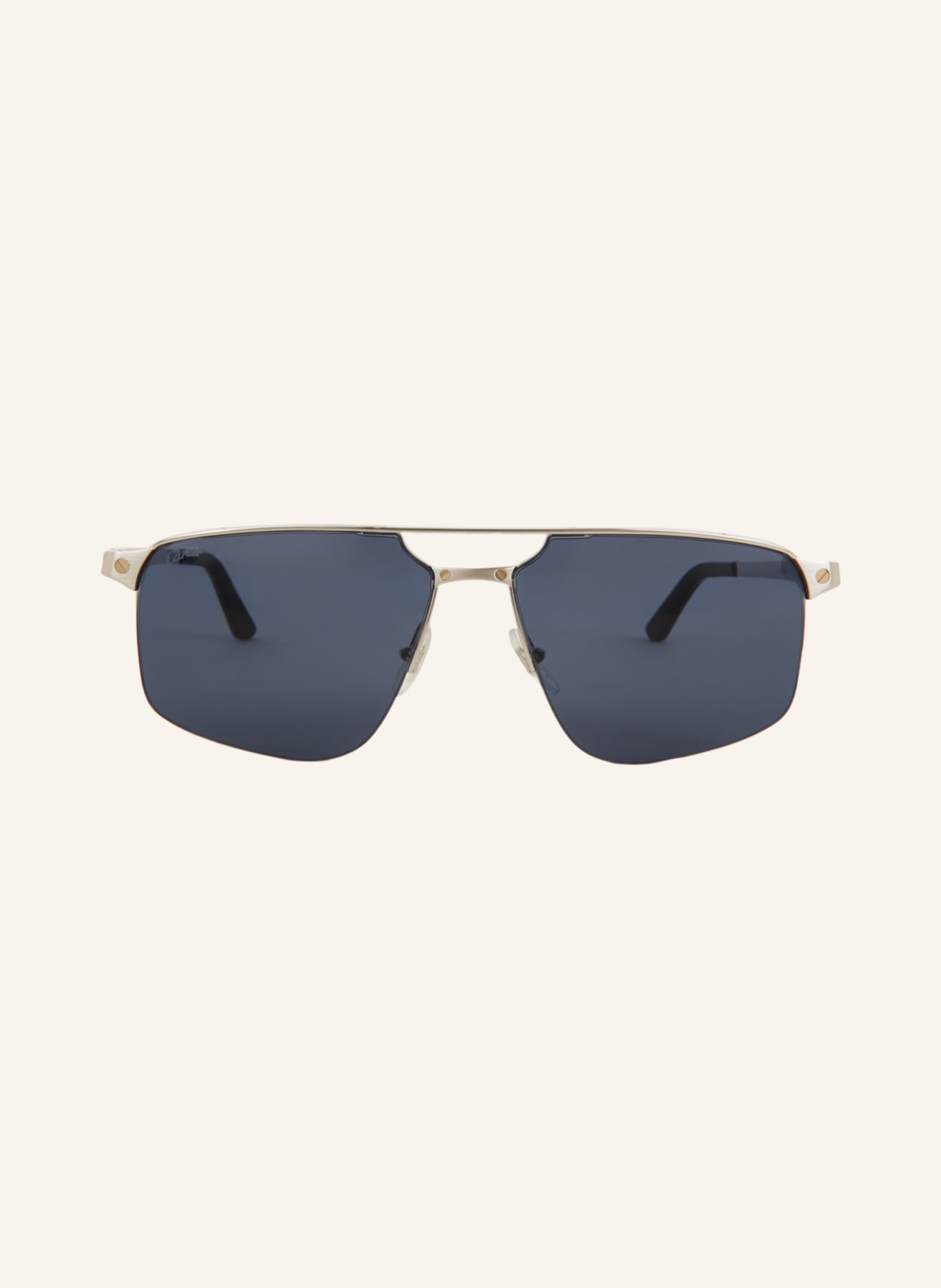 Cartier Sunglasses CT0385S, Color: 4100B1 - SILVER/ BLUE (Image 2)