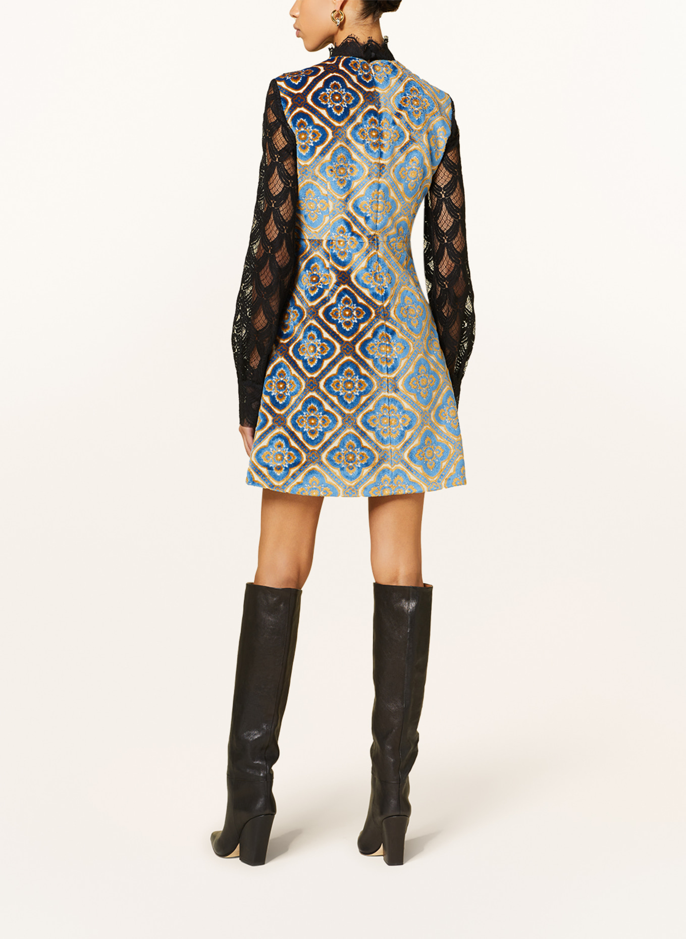 ETRO Dress in mixed materials, Color: BLACK/ BLUE/ YELLOW (Image 3)