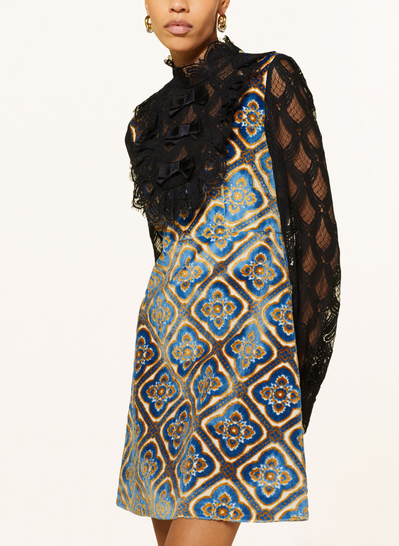 ETRO Dress in mixed materials, Color: BLACK/ BLUE/ YELLOW (Image 4)