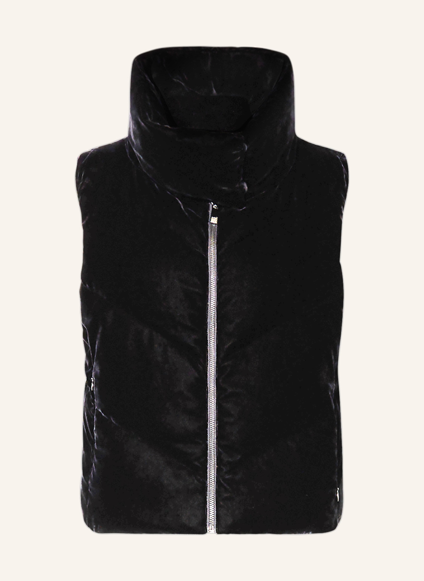 RIANI Quilted vest made of velvet, Color: BLACK (Image 1)